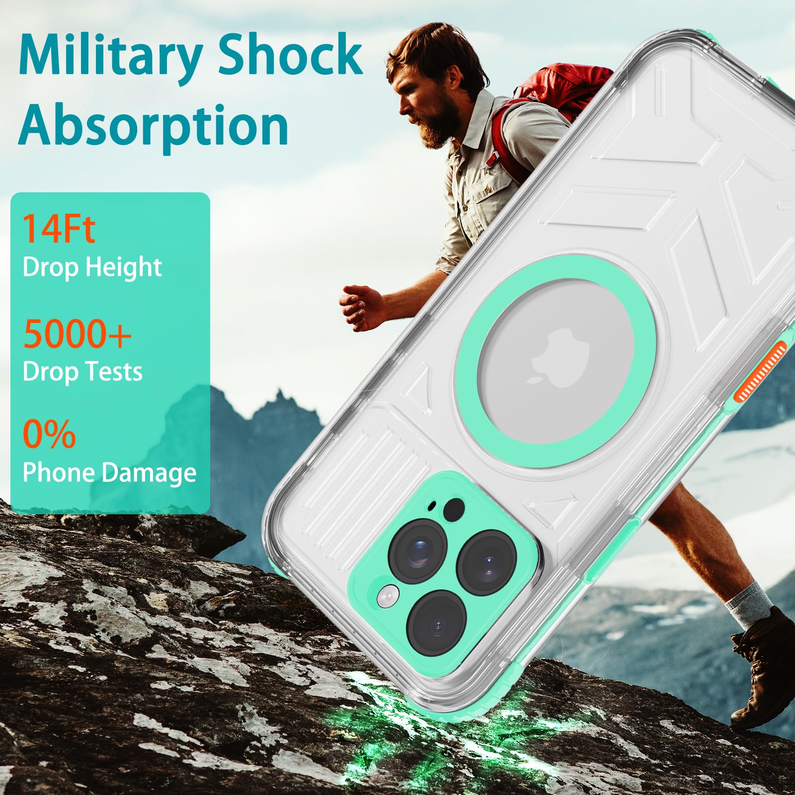 Compatible with iPhone 16 Pro Max Waterproof Case, Shockproof Phone Case with Built in Screen Protector, Full Body Protective Case for iPhone 16 Pro Max 6.9 inch 2024 (Black, 16 Pro Max)