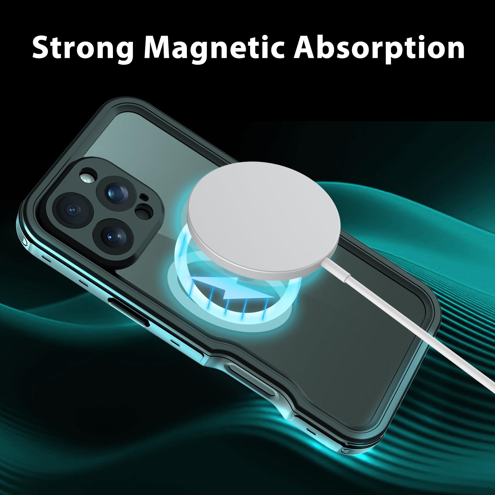 Compatible with iPhone 16 Pro Max Waterproof Case, Shockproof Phone Case with Built in Screen Protector, Full Body Protective Case for iPhone 16 Pro Max 6.9 inch 2024 (Black, 16 Pro Max)