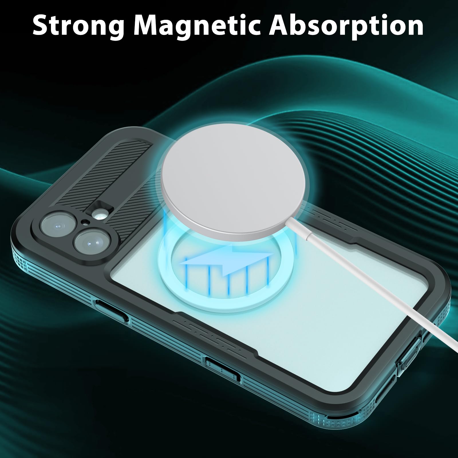 Compatible with iPhone 16 Pro Max Waterproof Case, Shockproof Phone Case with Built in Screen Protector, Full Body Protective Case for iPhone 16 Pro Max 6.9 inch 2024 (Black, 16 Pro Max)