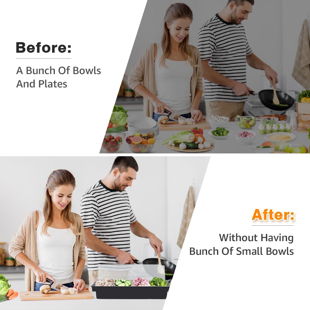 Condiment Garnish Tray Caddy For Bartenders,Bar Garnish Fruit Caddy With Lid,Plastic Condiment Container For Bartending,Outside Parties(4 Compartment)