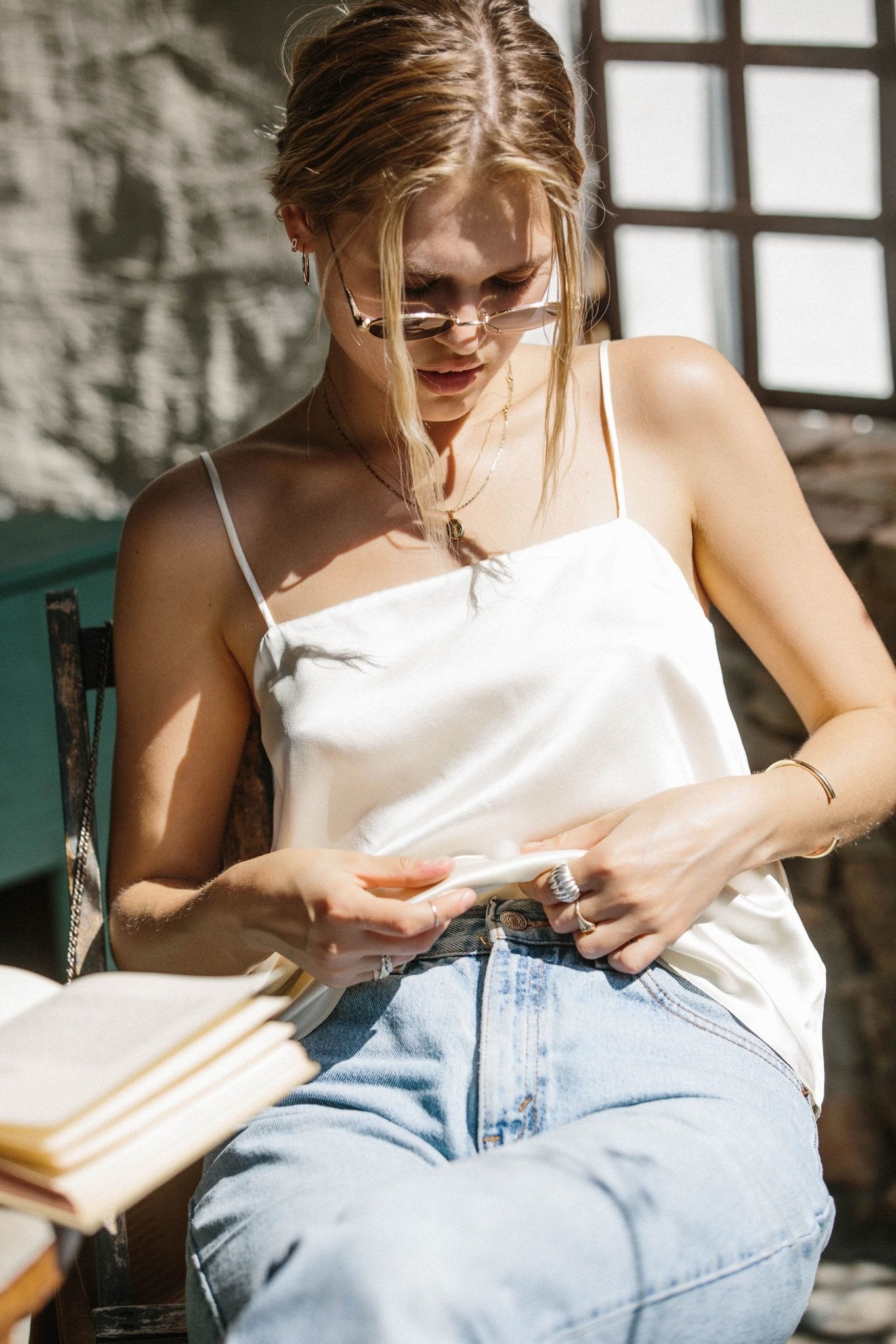Corinne Silk Camisole | Ivory White