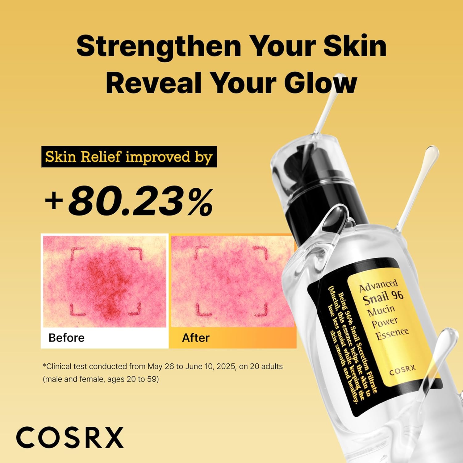 COSRX Snail Mucin 96% Power Repairing Essence 3.38 fl.oz 100ml, Hydrating Serum for Face with Snail Secretion Filtrate for Dull Skin & Fine Lines, Korean Skin Care