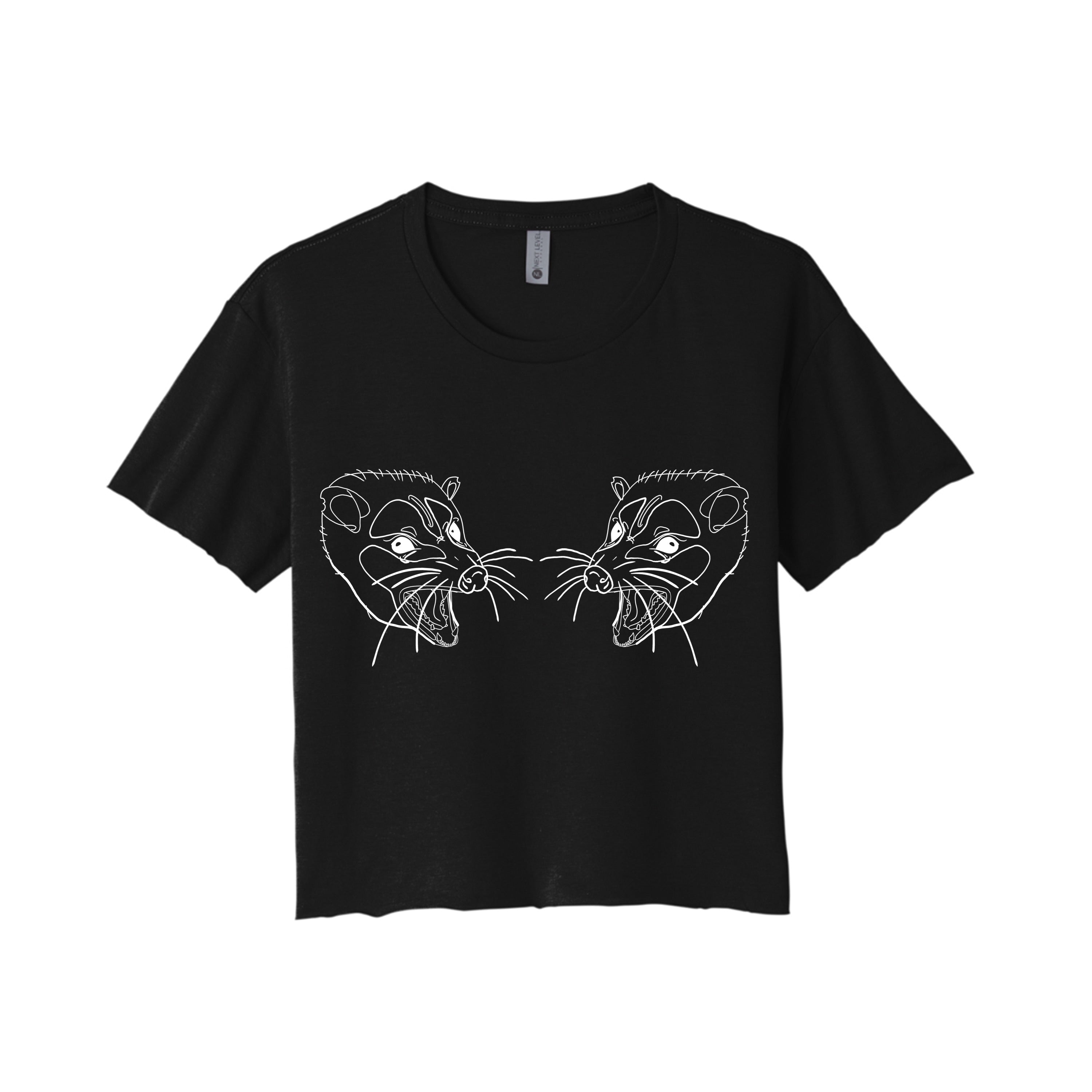 Screaming Possum Crop Top - Charcoal by BOBBYK