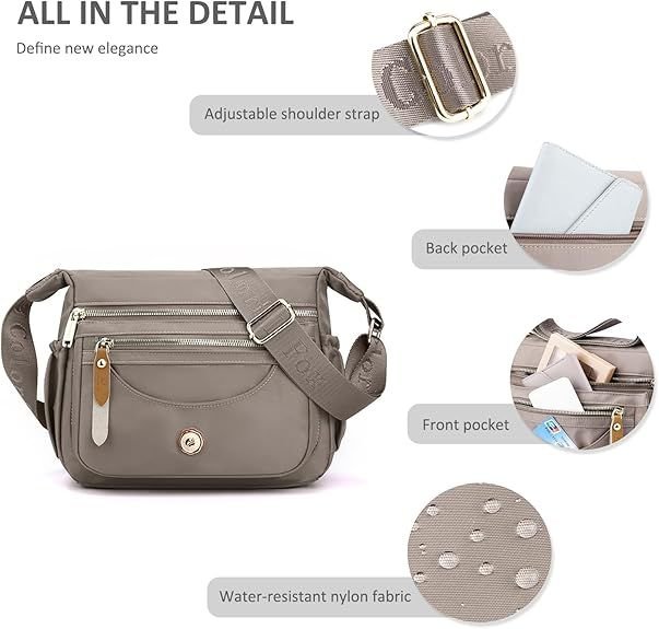 Crossbody Bags for Women Ultra-light Shoulder Bag Ladies Handbag with Adjustable Wide Strap Hobos & Shoulder Bags