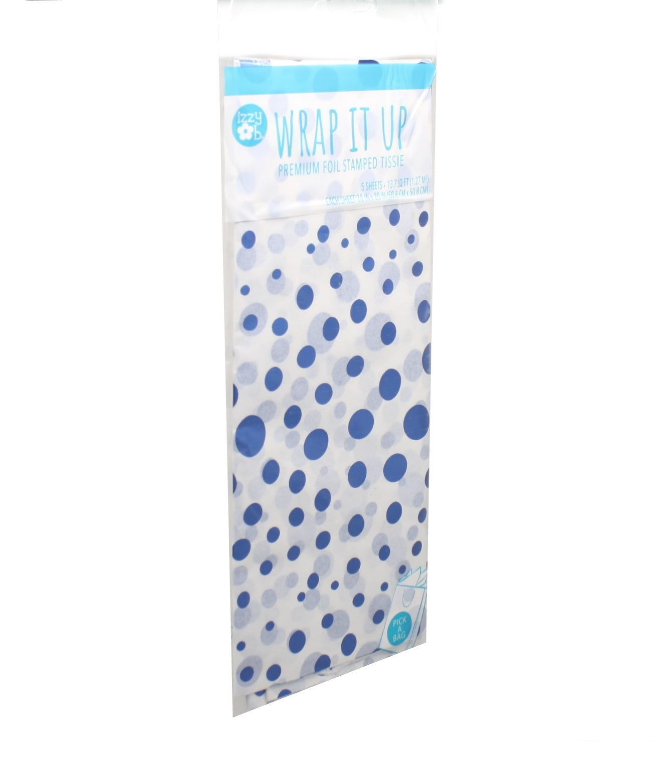 Blue Foil Stamped Tissue