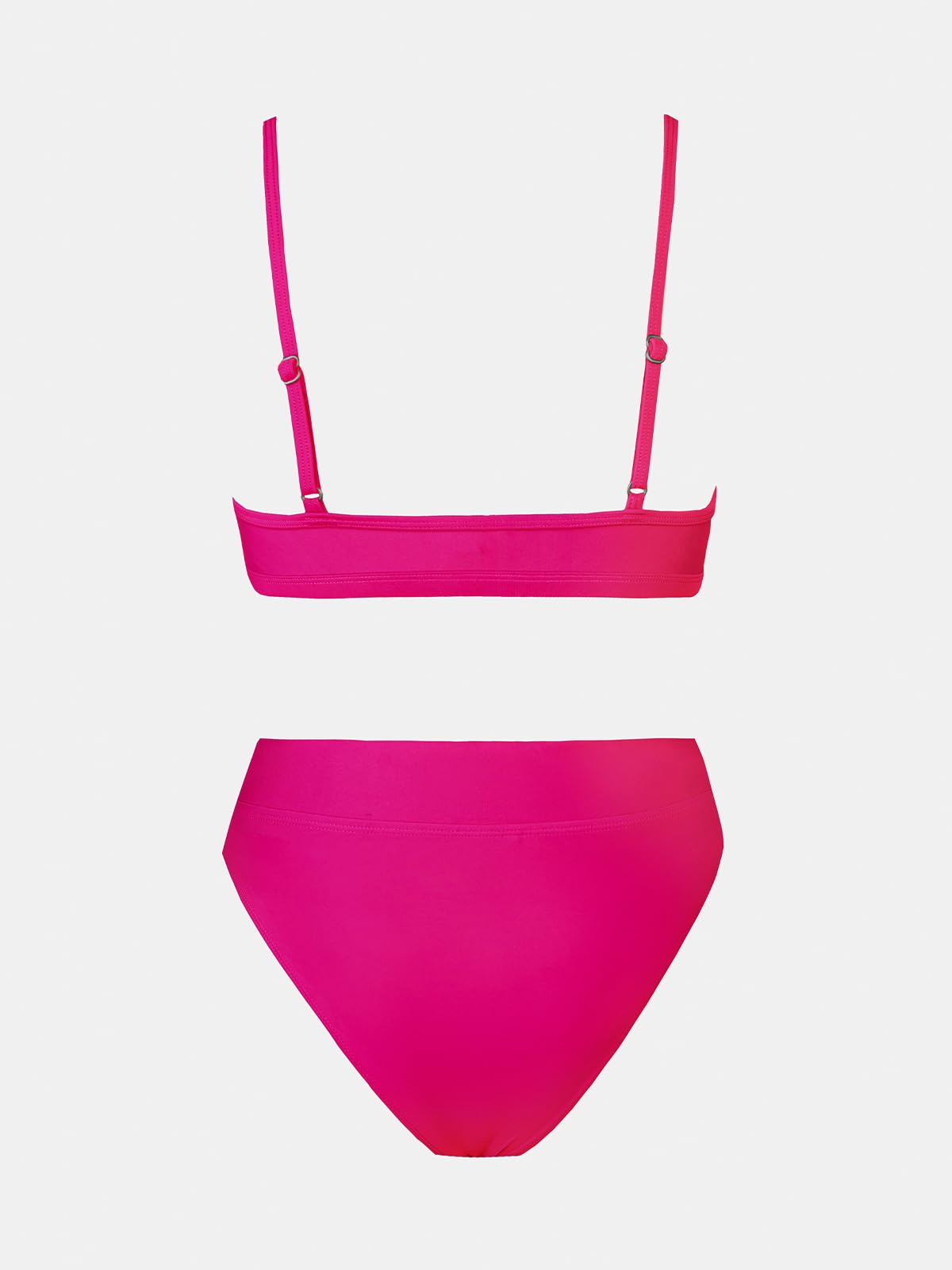 CUPSHE Bikini Set for Women Two Piece Swimsuits Cut Out High Waisted Scoop Neck V Cut Bottom