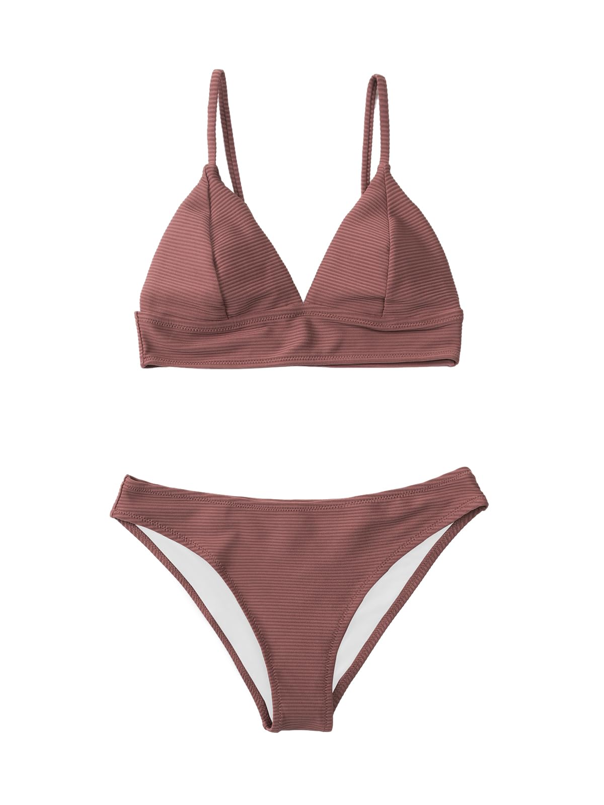 CUPSHE Women Bikini Set Solid Color Sexy Triangle Two Piece Swimsuit