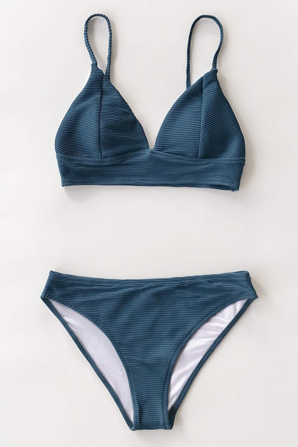 CUPSHE Women Bikini Set Solid Color Sexy Triangle Two Piece Swimsuit