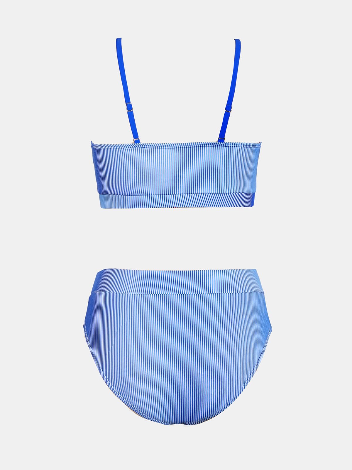 CUPSHE Women's Bikini Set Two Piece Swimsuits High Waisted Scoop Neck Spaghetti Adjustable Straps Textured