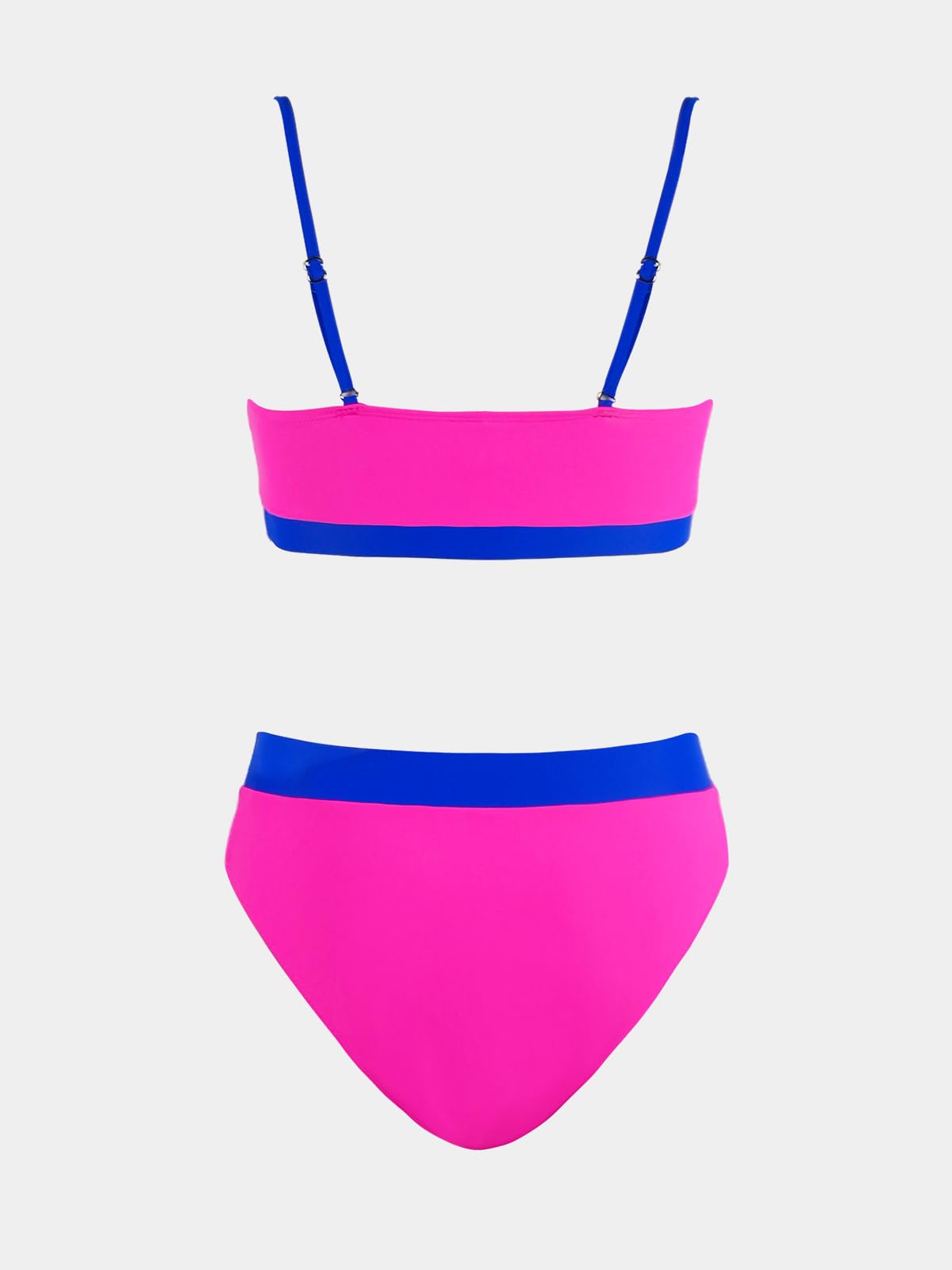 CUPSHE Women's Bikini Set Two Piece Swimsuits High Waisted Scoop Neck Spaghetti Adjustable Straps Textured