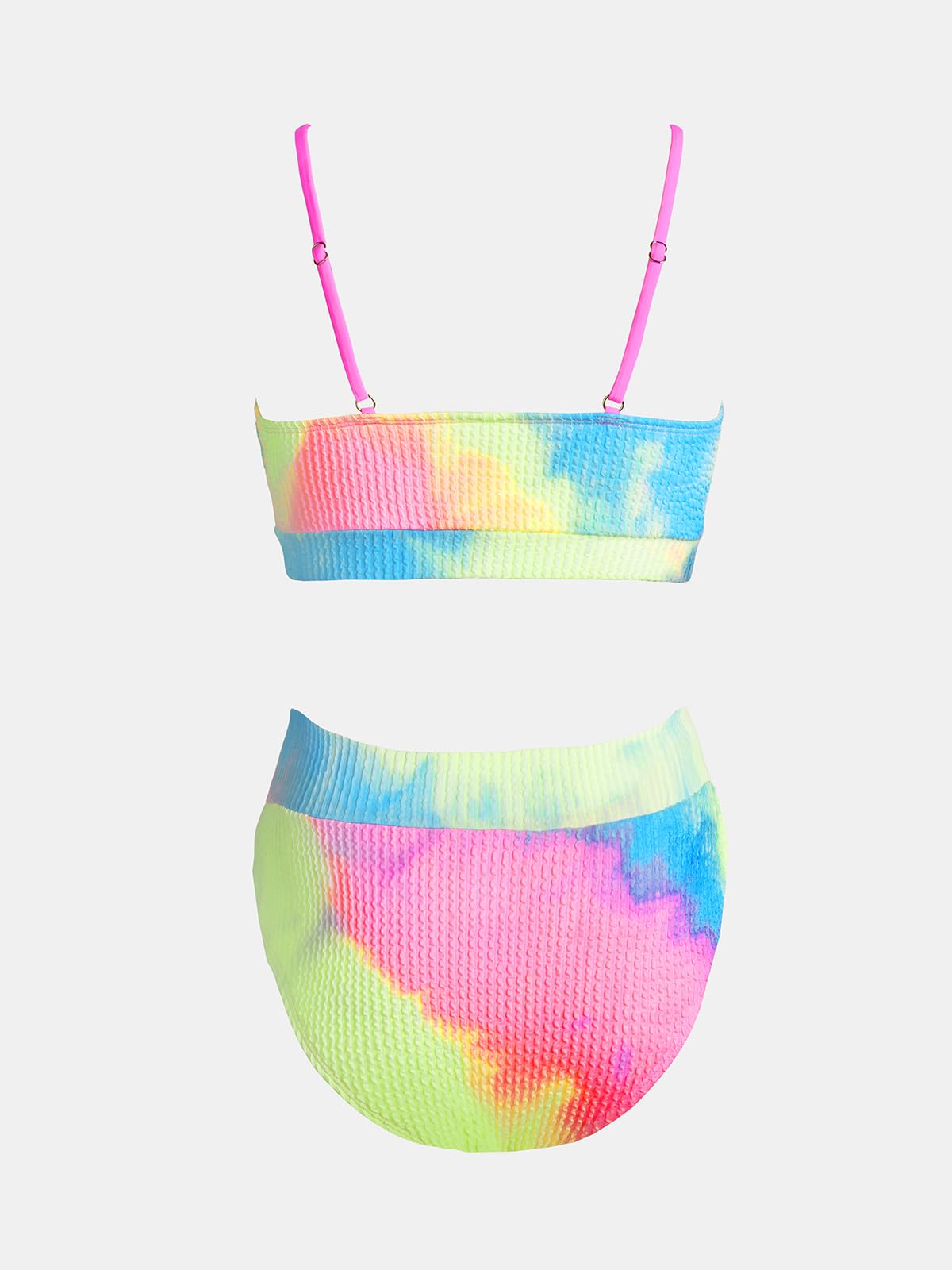 CUPSHE Women's Bikini Set Two Piece Swimsuits High Waisted Scoop Neck Spaghetti Adjustable Straps Textured