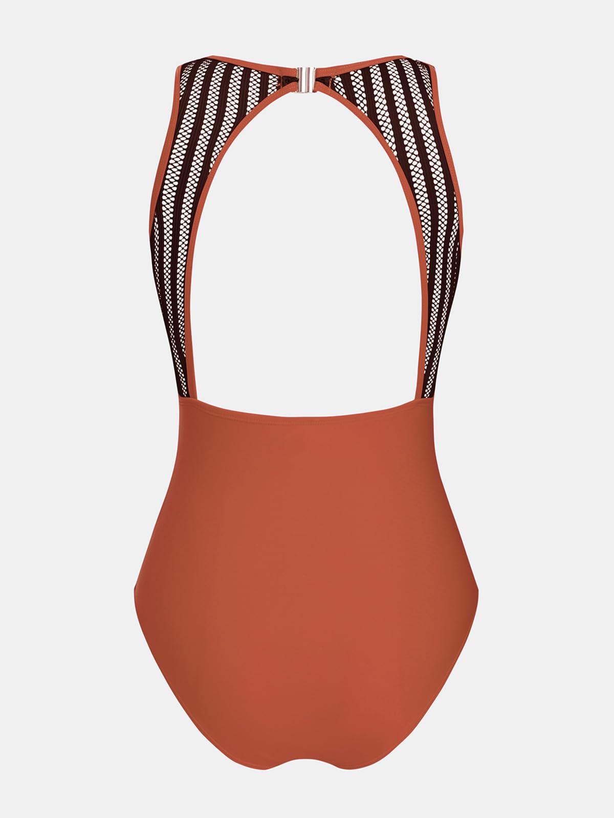 CUPSHE Women's One Piece Swimsuit Bathing Suit Tummy Control High Neck Cutout Back Hook Mesh Swimwear