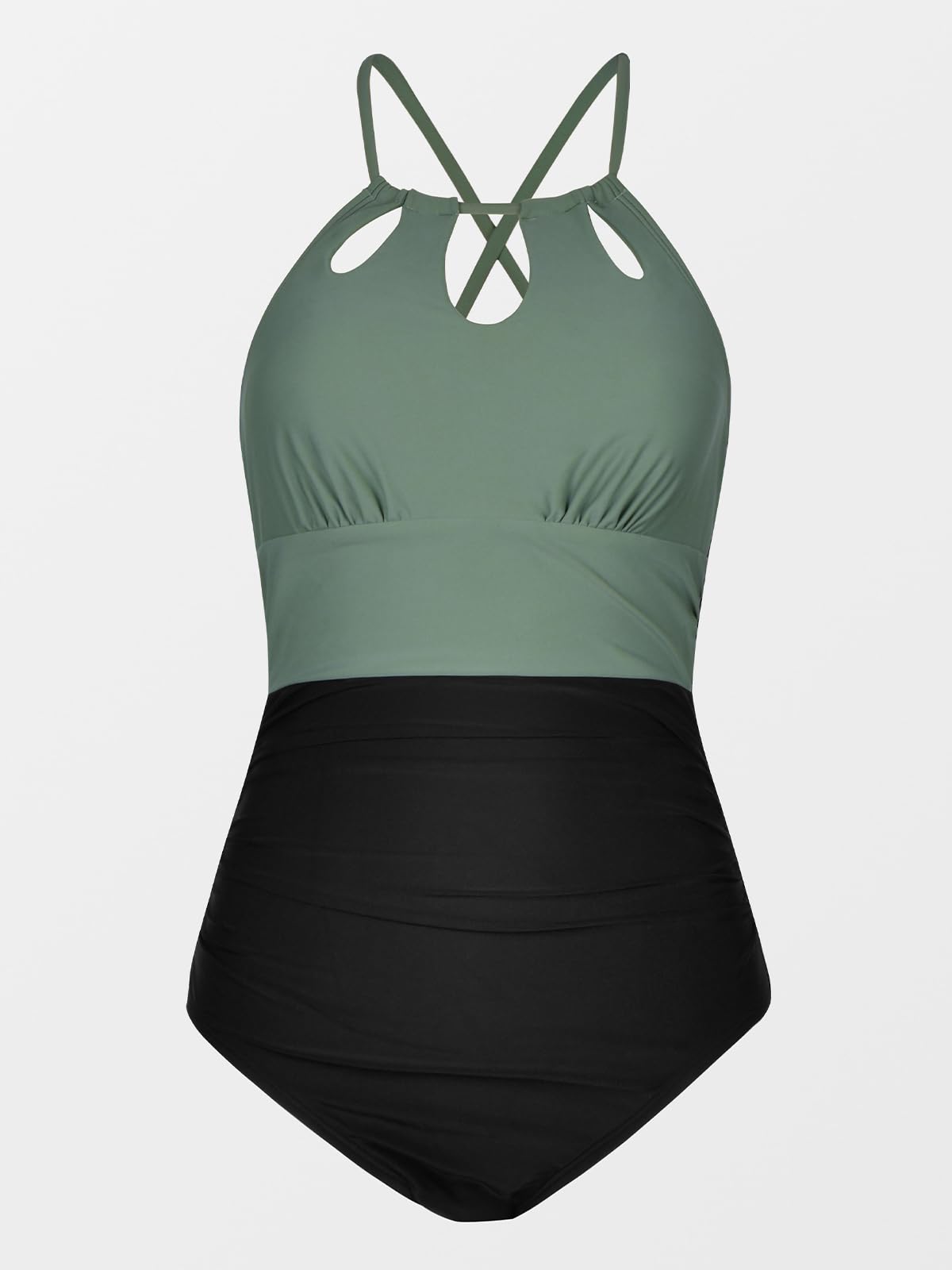 CUPSHE Women's One Piece Swimsuit High Neck Tummy Control Swimwear Bathing Suit