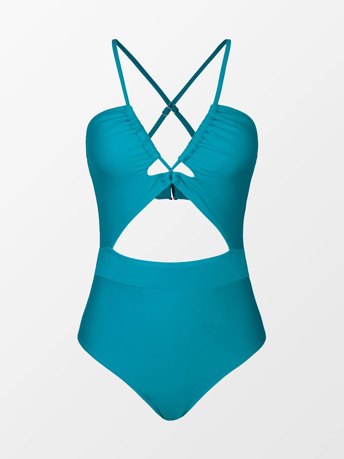 CUPSHE Women's One Piece Swimsuit Plunge Neckline Cutout Criss Cross Bathing Suit