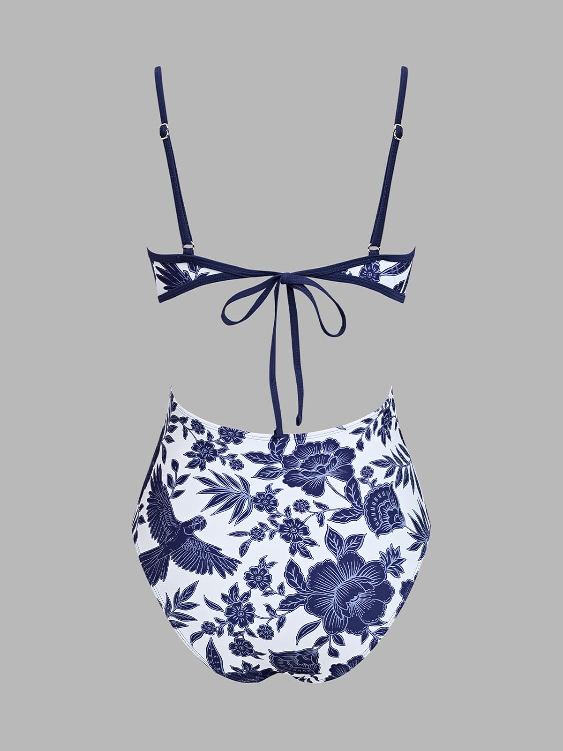 CUPSHE Women's One Piece Swimsuit Scoop Neck Adjustable Straps Cutout Back Self Tie Bathing Suit