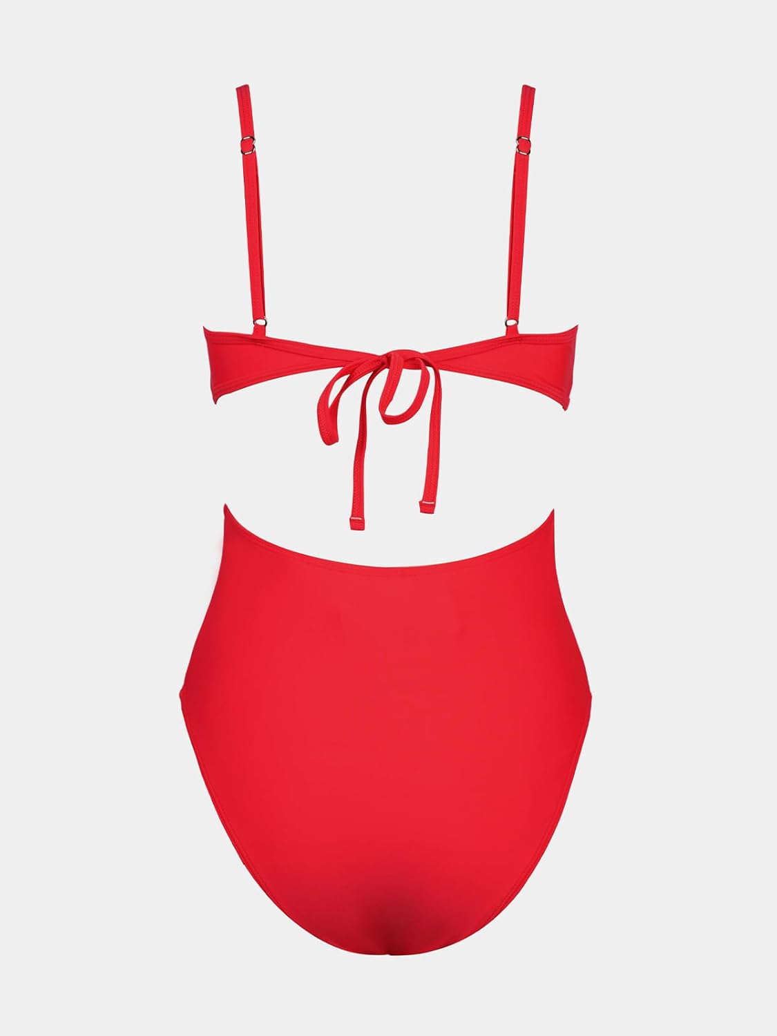 CUPSHE Women's One Piece Swimsuit Scoop Neck Adjustable Straps Cutout Back Self Tie Bathing Suit