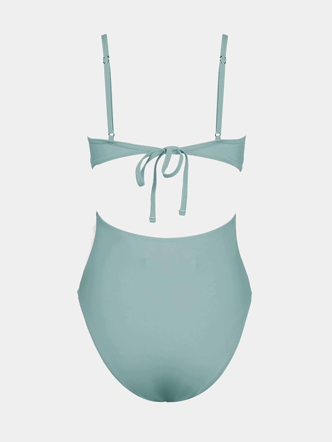 CUPSHE Women's One Piece Swimsuit Scoop Neck Adjustable Straps Cutout Back Self Tie Bathing Suit