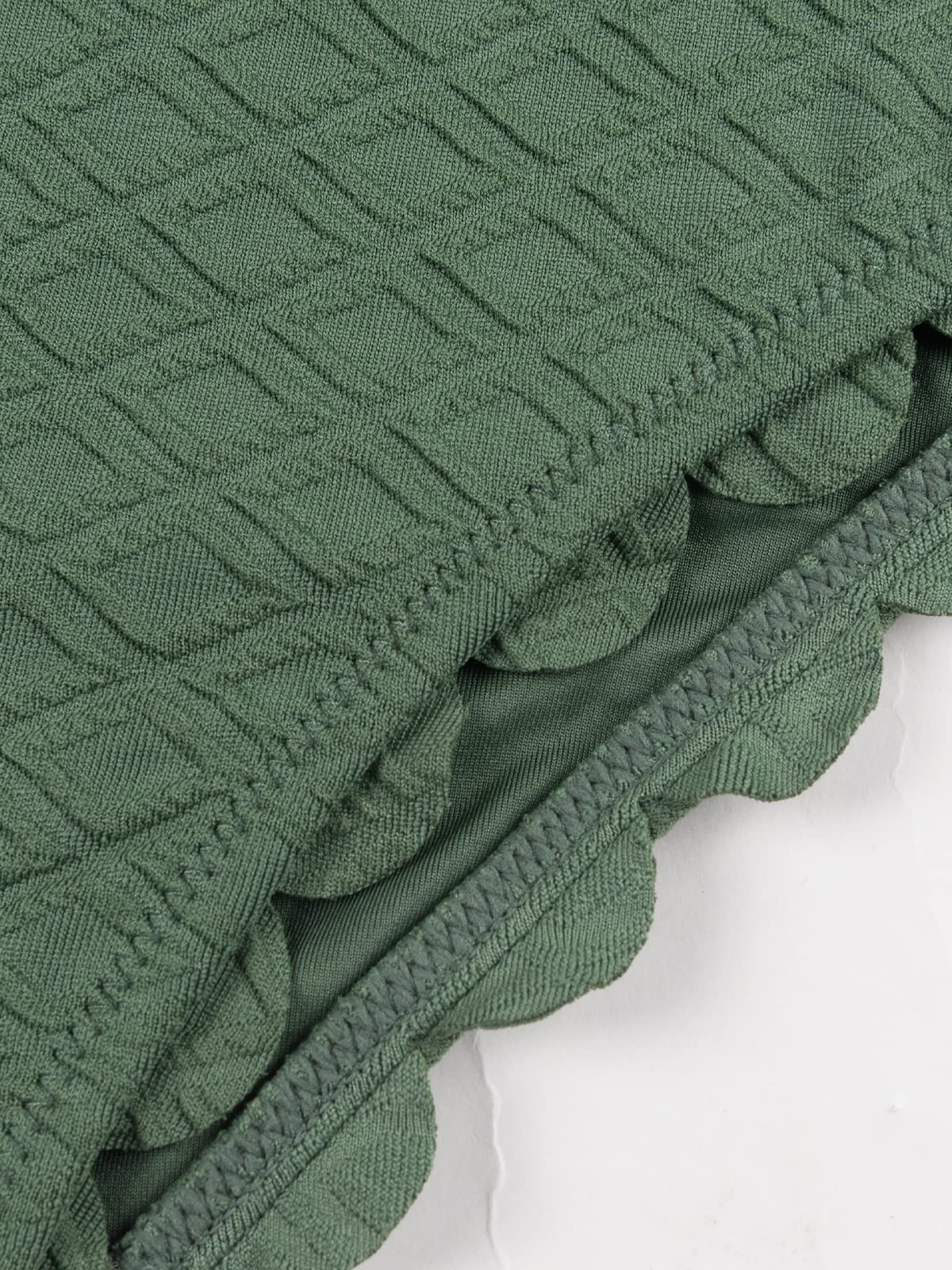 CUPSHE Women's One Piece Swimsuit Sexy Black Cutout Scallop Trim Bathing Suit