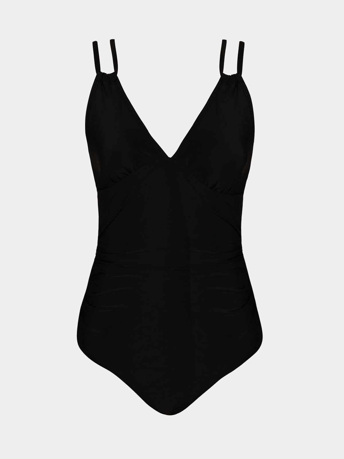 CUPSHE Women's One Piece Swimsuit V Neck Tummy Control Double Adjustable Straps Back Cutout O-Ring