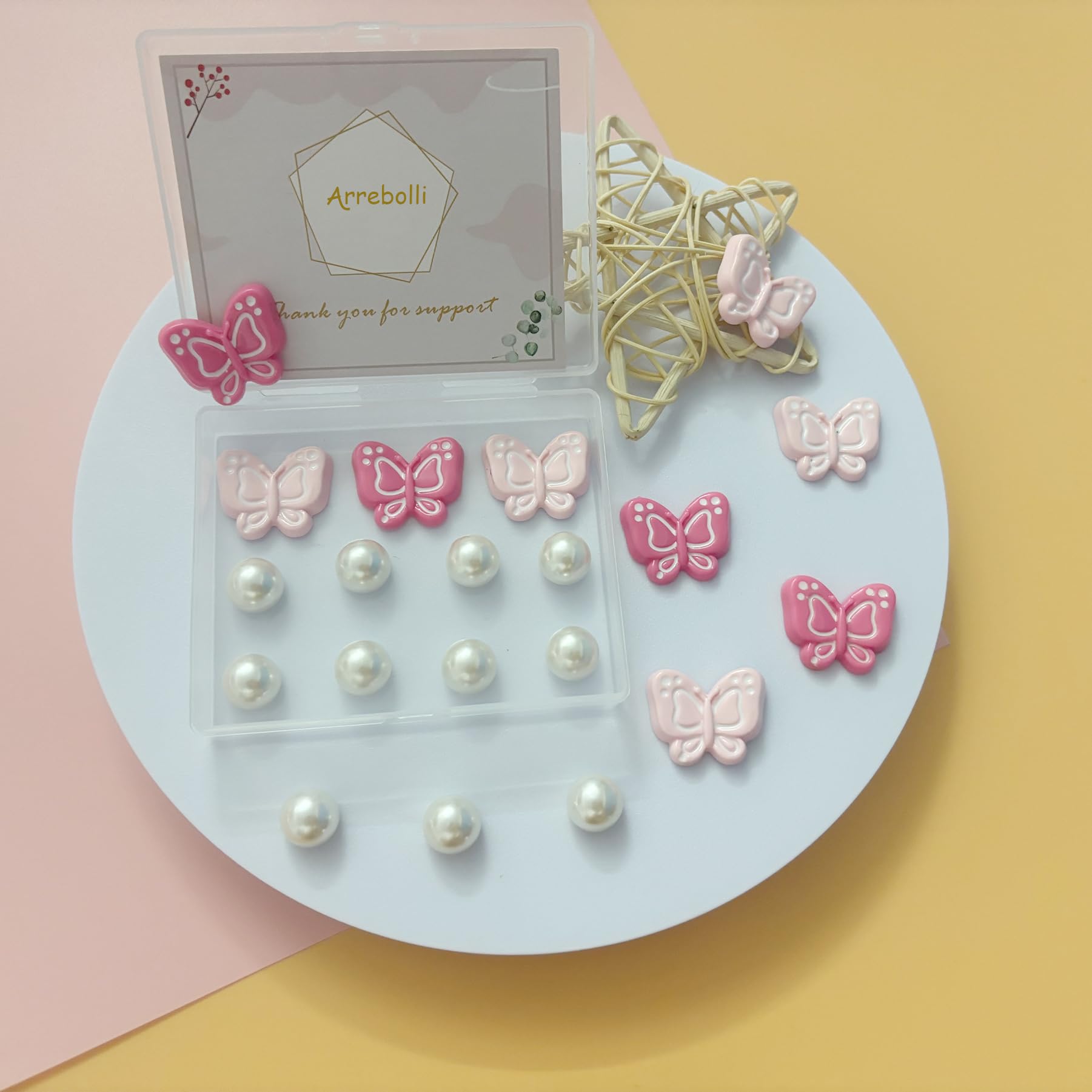 Cute Butterfly Flower Shoe Charms for Girls, 25Pcs Pink Girly DIY Shoe Decoration Charm for Clog Sandals, Party Favor