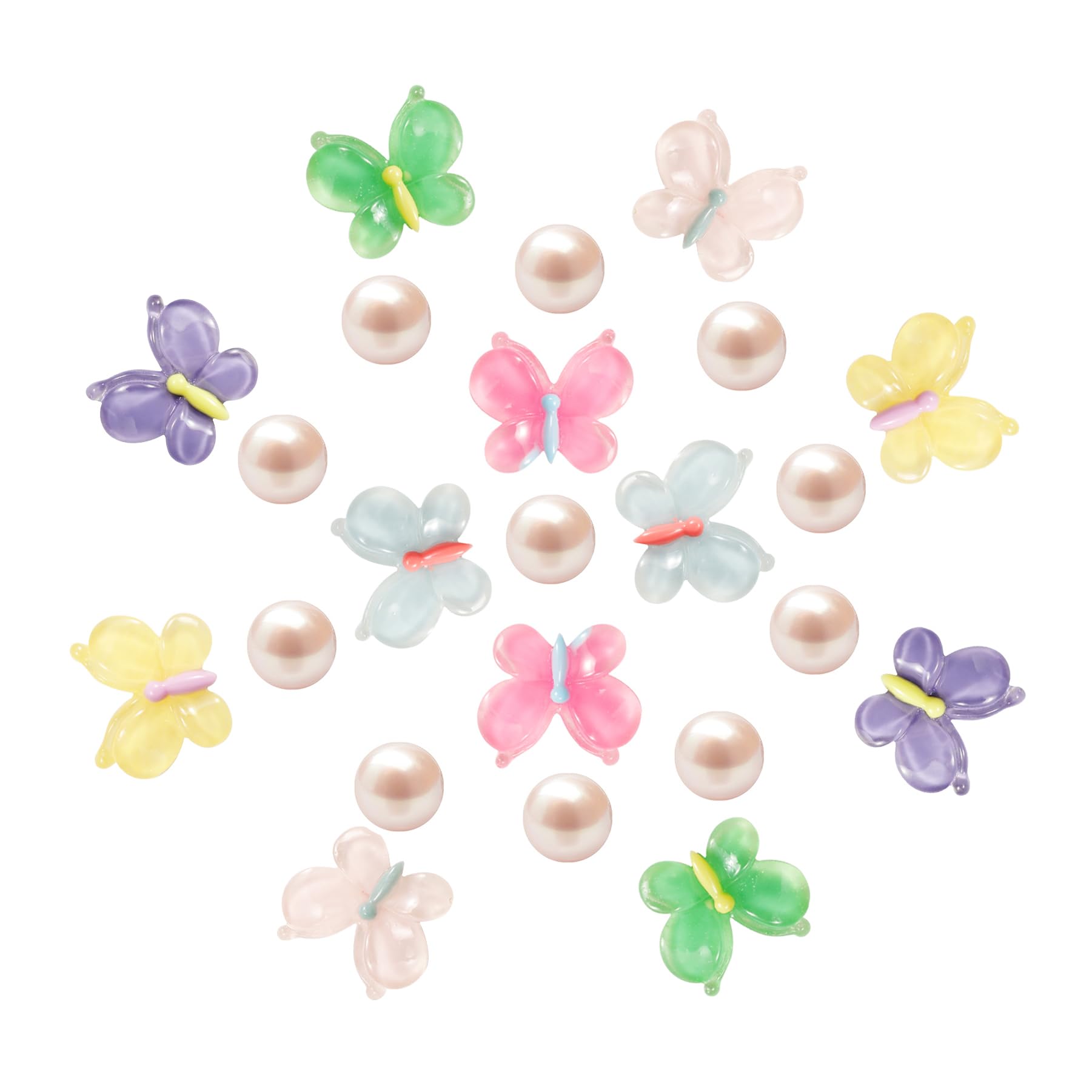 Cute Butterfly Flower Shoe Charms for Girls, 25Pcs Pink Girly DIY Shoe Decoration Charm for Clog Sandals, Party Favor