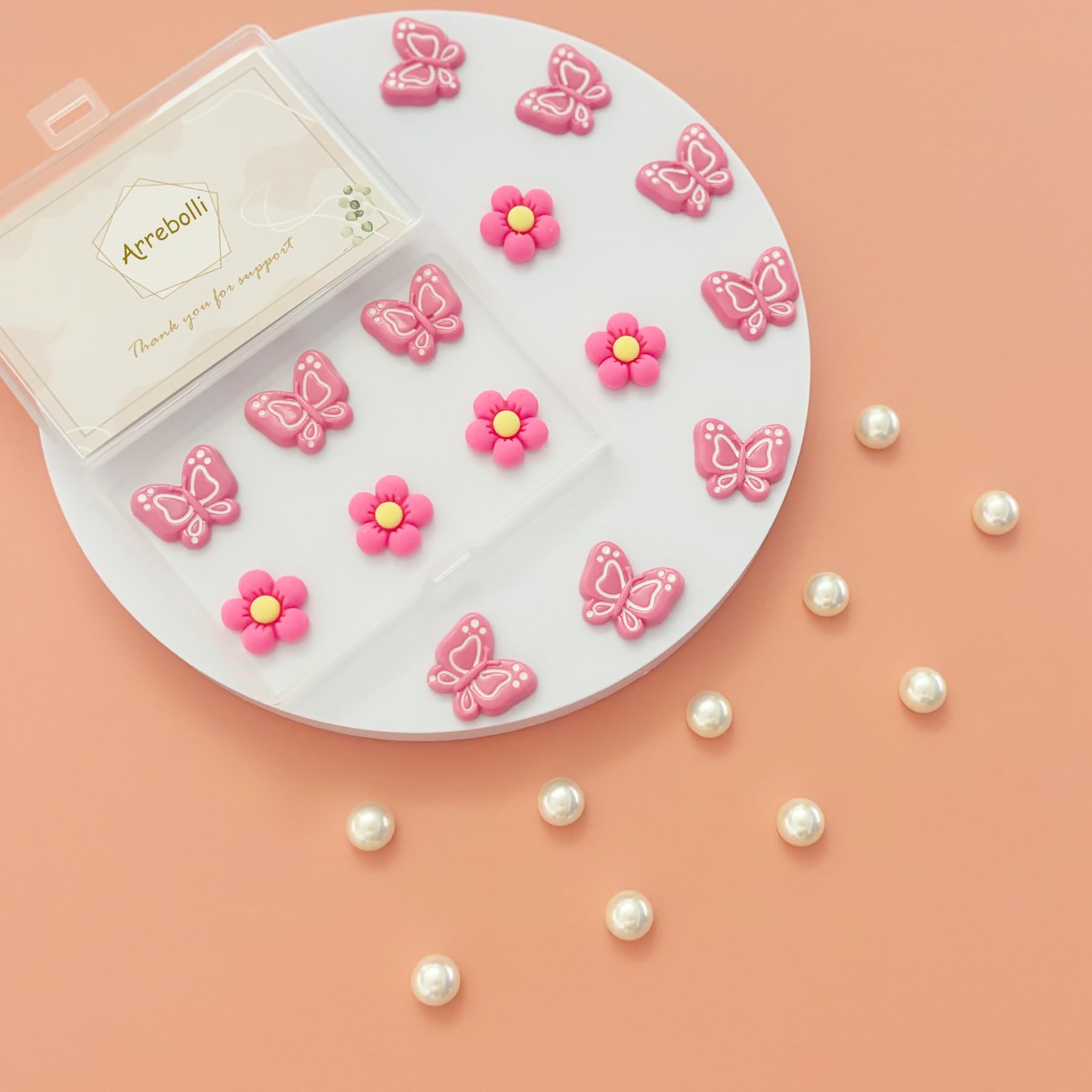 Cute Butterfly Flower Shoe Charms for Girls, 25Pcs Pink Girly DIY Shoe Decoration Charm for Clog Sandals, Party Favor