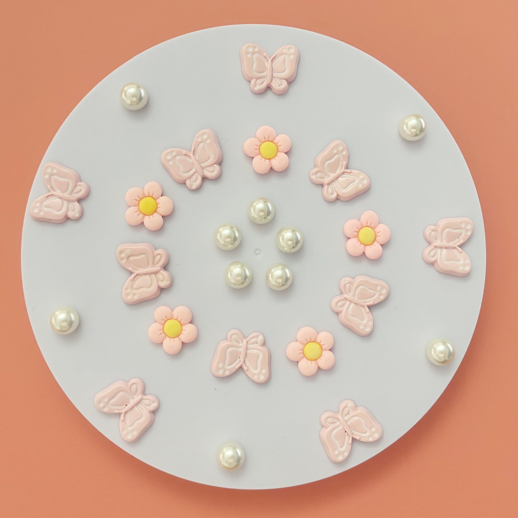 Cute Butterfly Flower Shoe Charms for Girls, 25Pcs Pink Girly DIY Shoe Decoration Charm for Clog Sandals, Party Favor