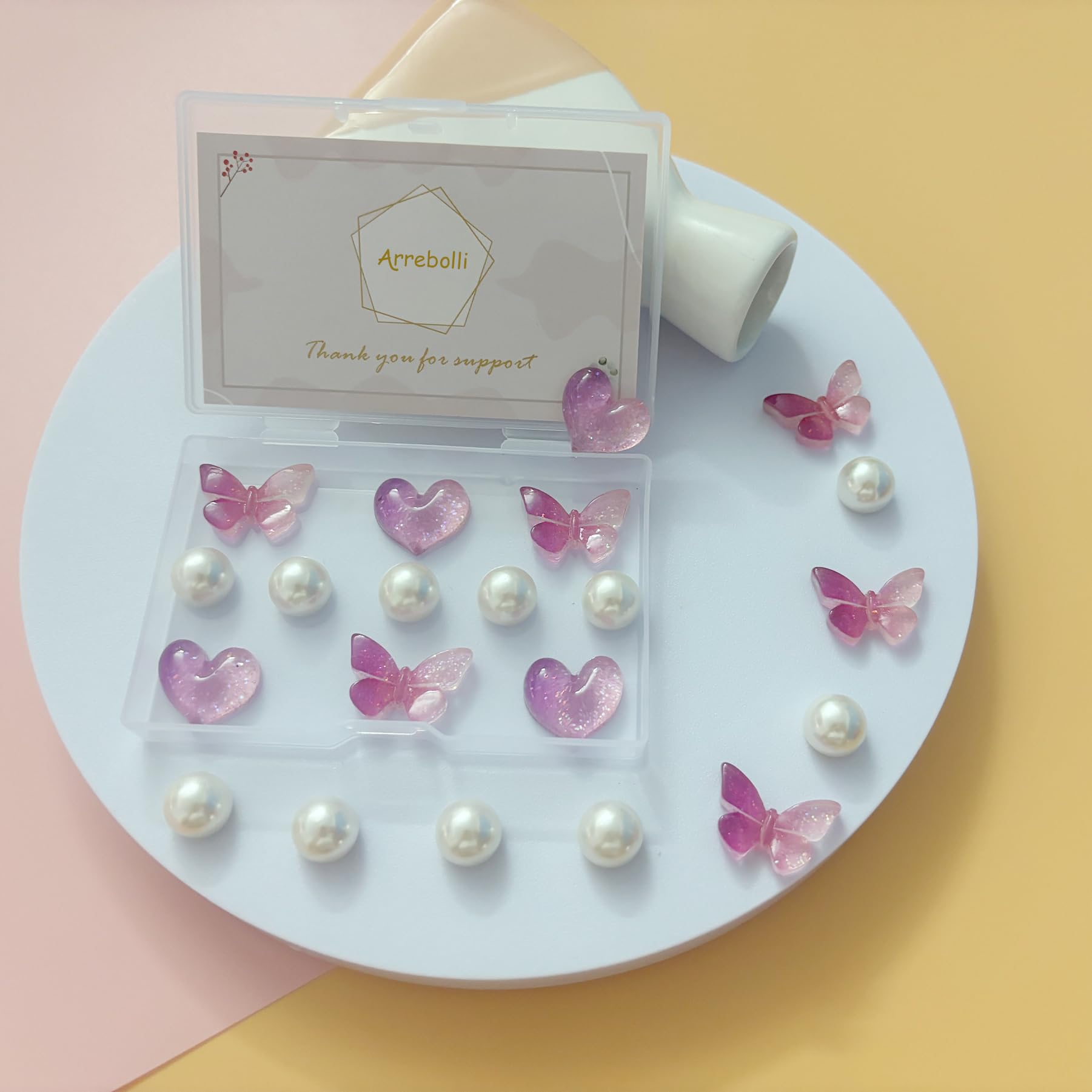 Cute Butterfly Flower Shoe Charms for Girls, 25Pcs Pink Girly DIY Shoe Decoration Charm for Clog Sandals, Party Favor