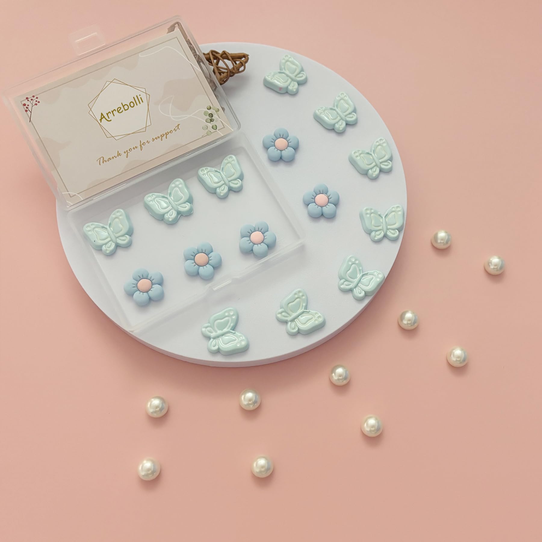 Cute Butterfly Flower Shoe Charms for Girls, 25Pcs Pink Girly DIY Shoe Decoration Charm for Clog Sandals, Party Favor