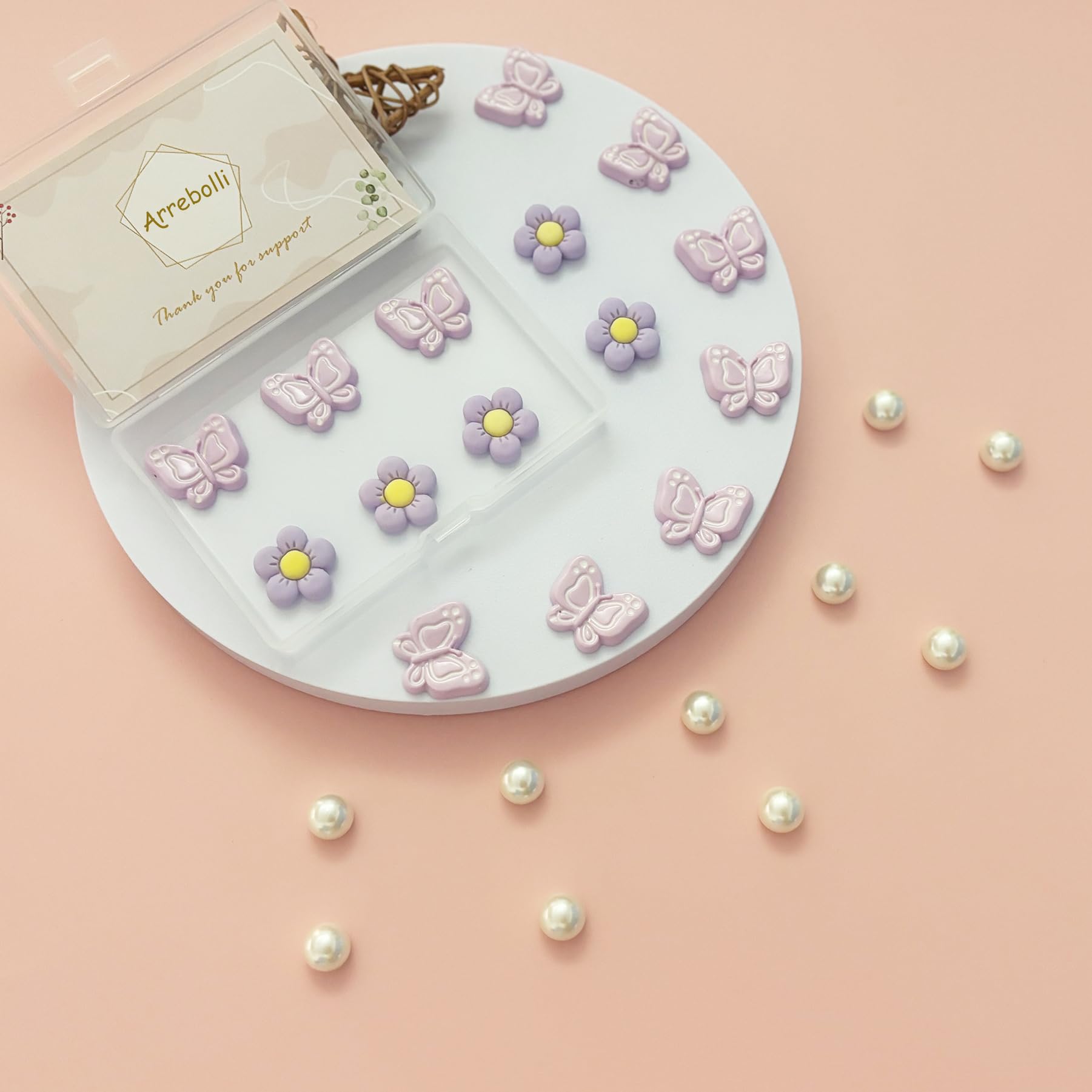 Cute Butterfly Flower Shoe Charms for Girls, 25Pcs Pink Girly DIY Shoe Decoration Charm for Clog Sandals, Party Favor