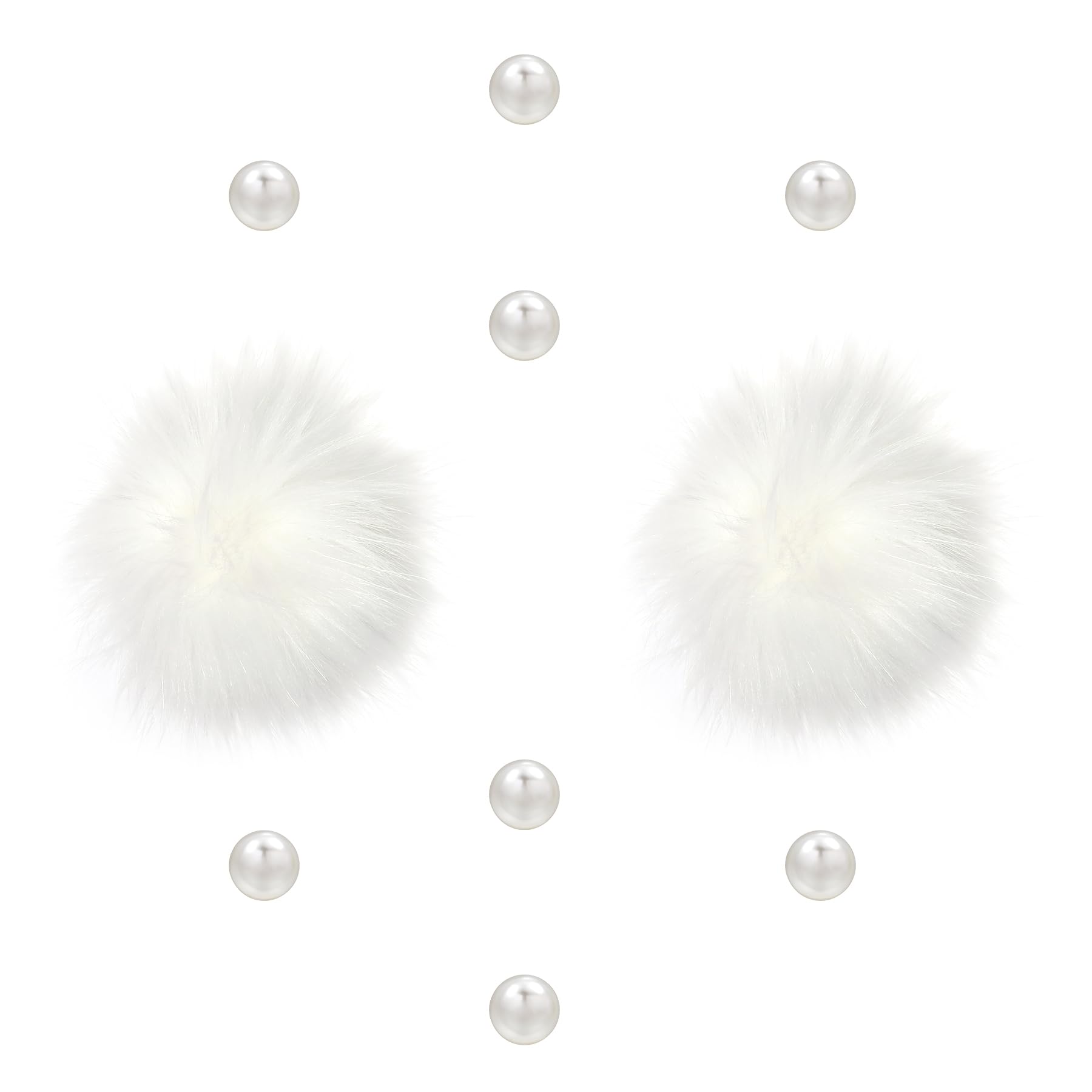 Cute Fluffy Poms only for Clog Sandals, with Pearl Accessories Charms for Girls, DIY Shoe Decoration Charms for Party Favor