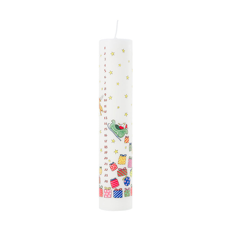 Santa's Sleigh Advent Pillar Candle