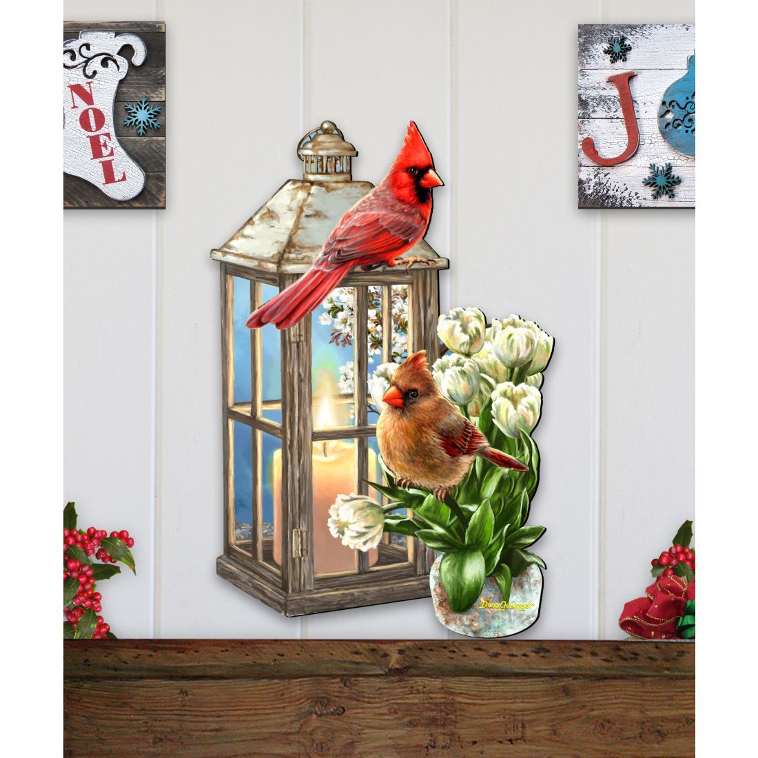 Lantern Cardinals Holiday Door Decor by D. Gelsinger - Christmas Decor - 8461057H-DG