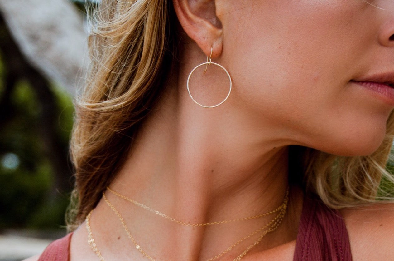 The Cove Mini Hammered Hoops by Toasted Jewelry