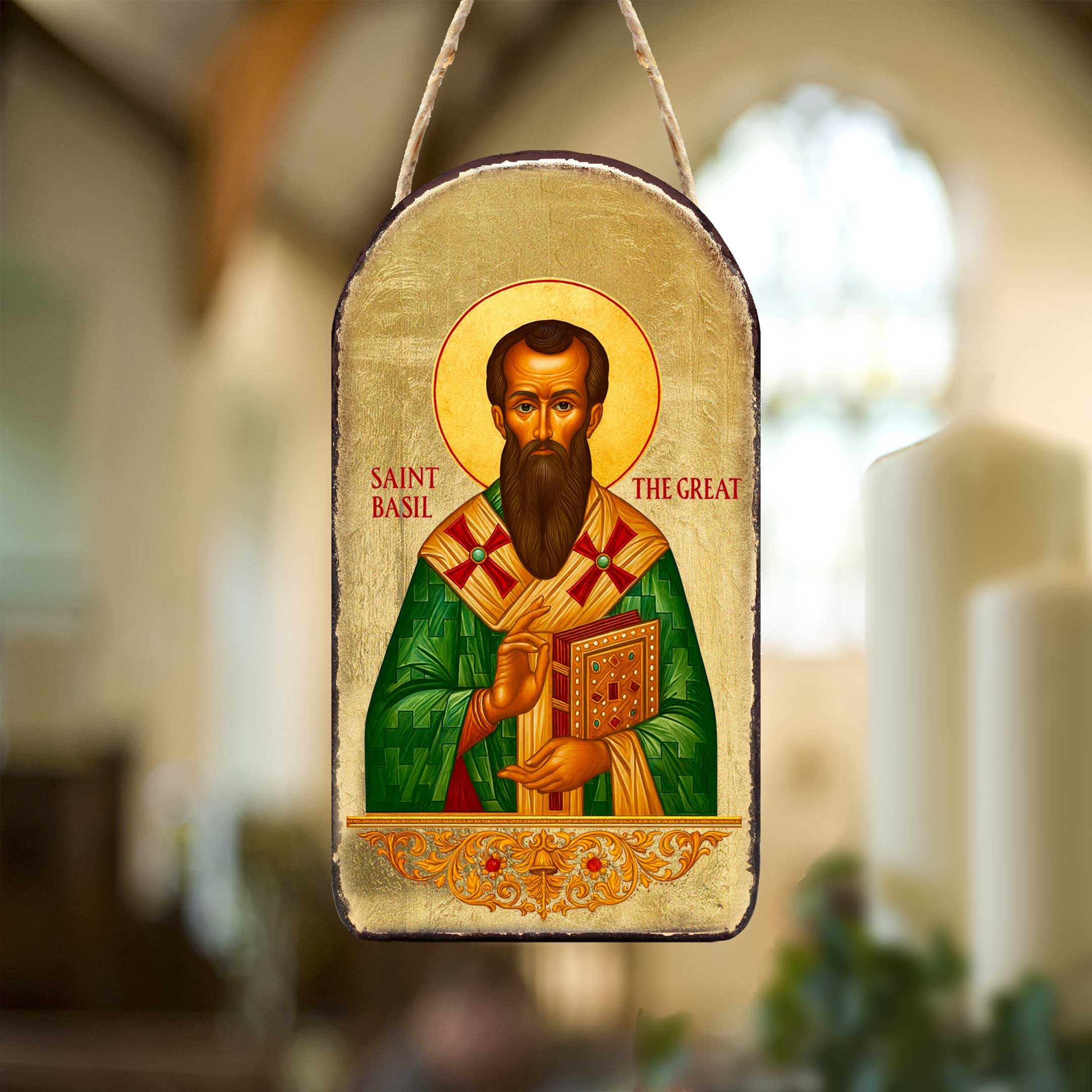 Saint Basil Religious Christian Sacred Icon Ornament - Inspirational Icon Décor - 87053