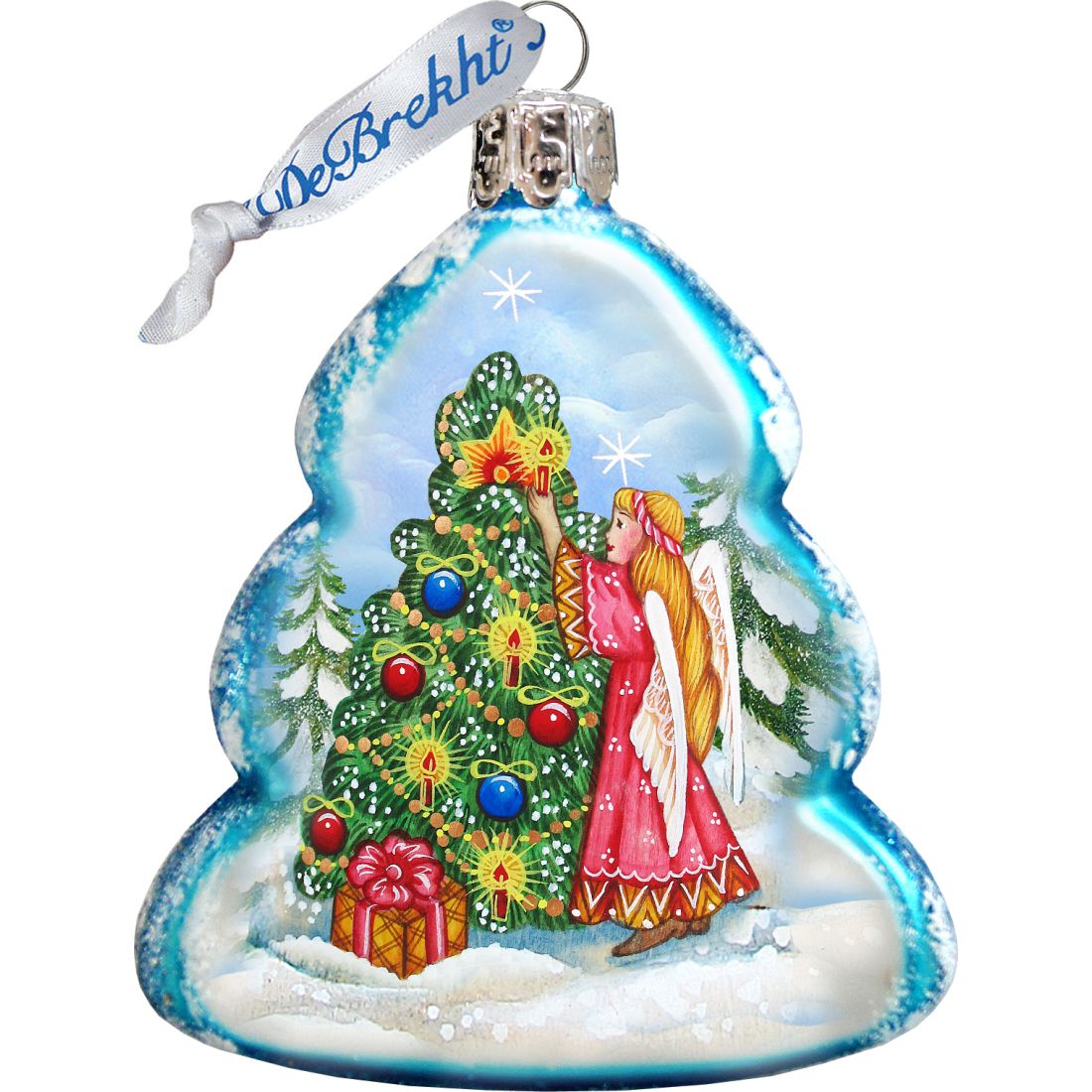 Christmas Mercury Glass Ornaments Set of 3 by G. DeBrekht - Christmas Santa Snowman Decor - 770127S3
