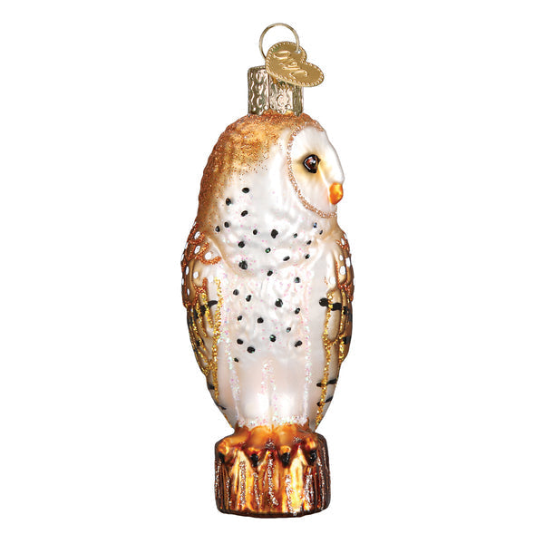 Barn Owl Glass Ornament