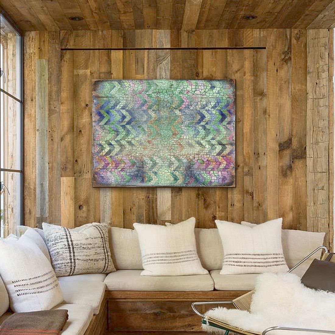 Graphic Rustic Wooden Wall Art by G. DeBrekht - Floral Ornamental Decor - 95002B