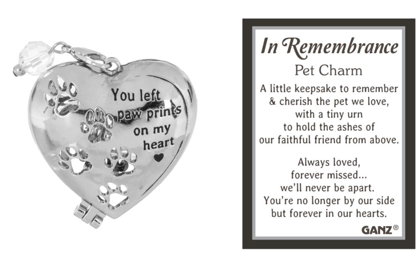 In Remembrance Pet Memorial Charm with Urn