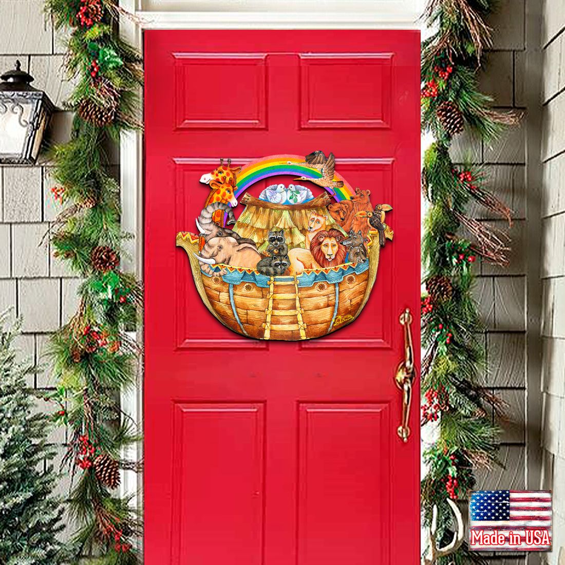 Noah's Ark Nativity Door Decor by G. DeBrekht - Nativity Holiday Decor - 8114050H