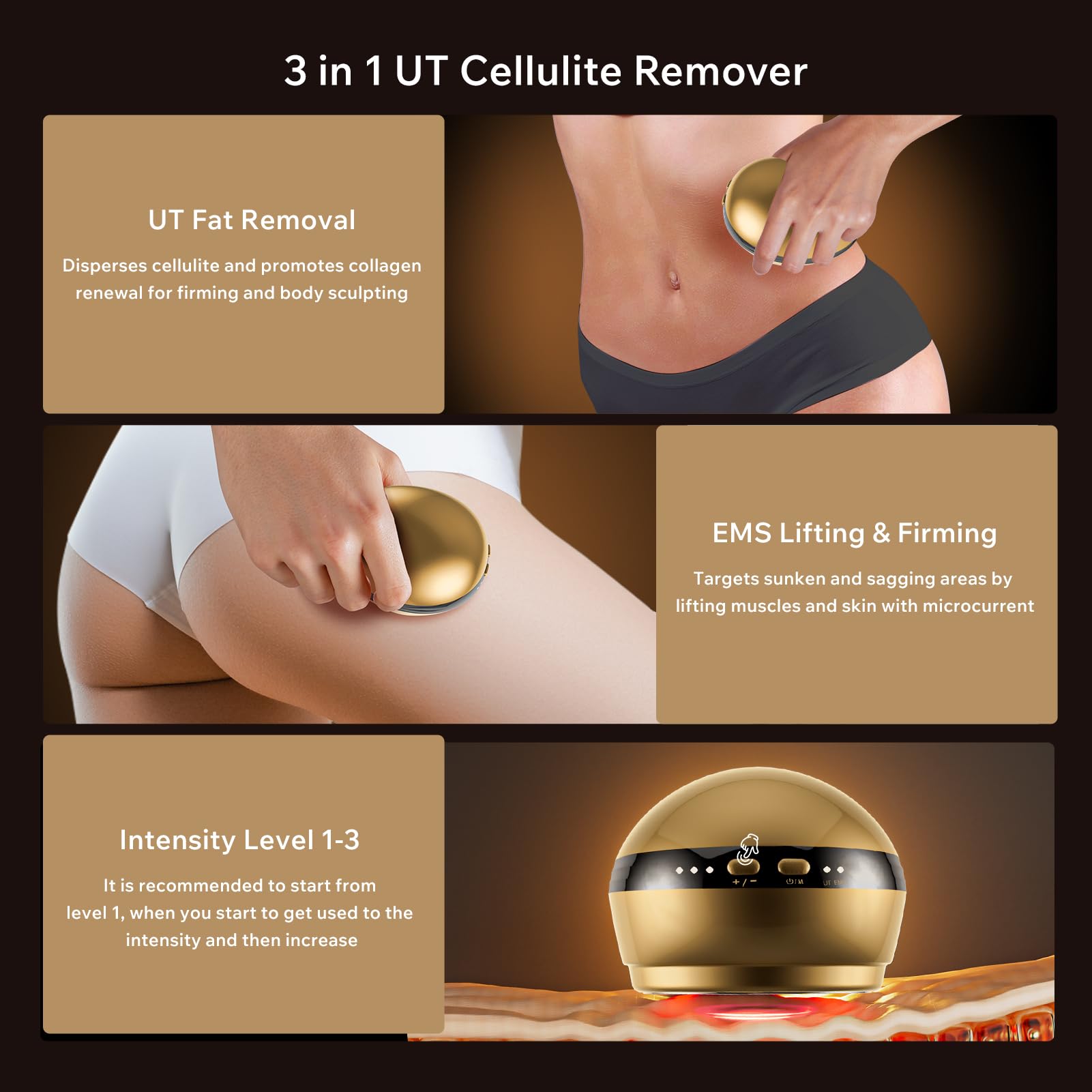 Depsoul Body Massager, 2 in 1 Professional Wireless Electric Massager, with 3 Gears for Belly, Waist, Leg, Butt, Arm