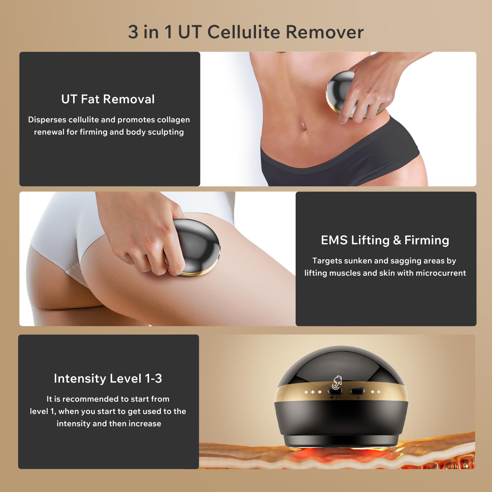 Depsoul Body Massager, 2 in 1 Professional Wireless Electric Massager, with 3 Gears for Belly, Waist, Leg, Butt, Arm