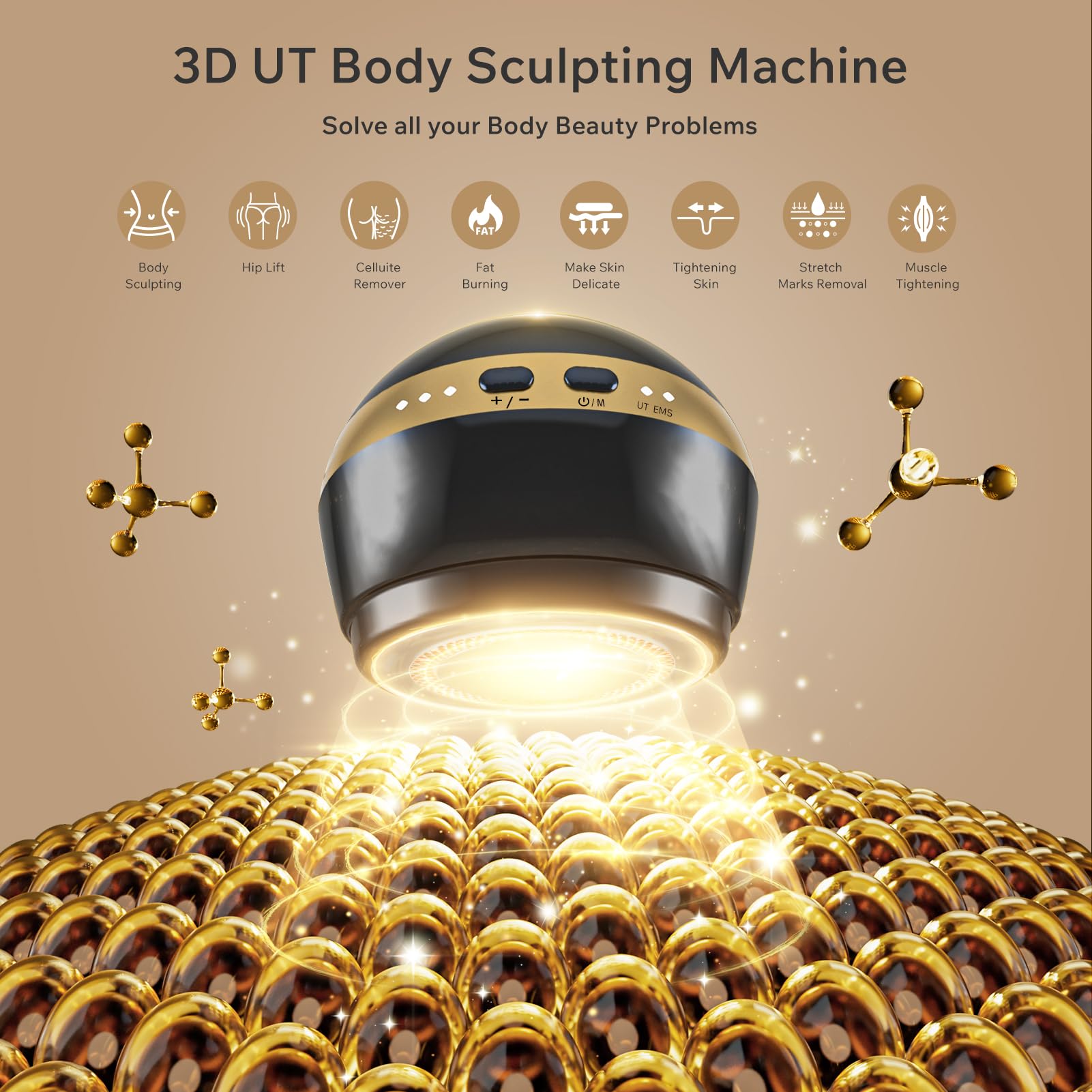 Depsoul Body Massager, 2 in 1 Professional Wireless Electric Massager, with 3 Gears for Belly, Waist, Leg, Butt, Arm