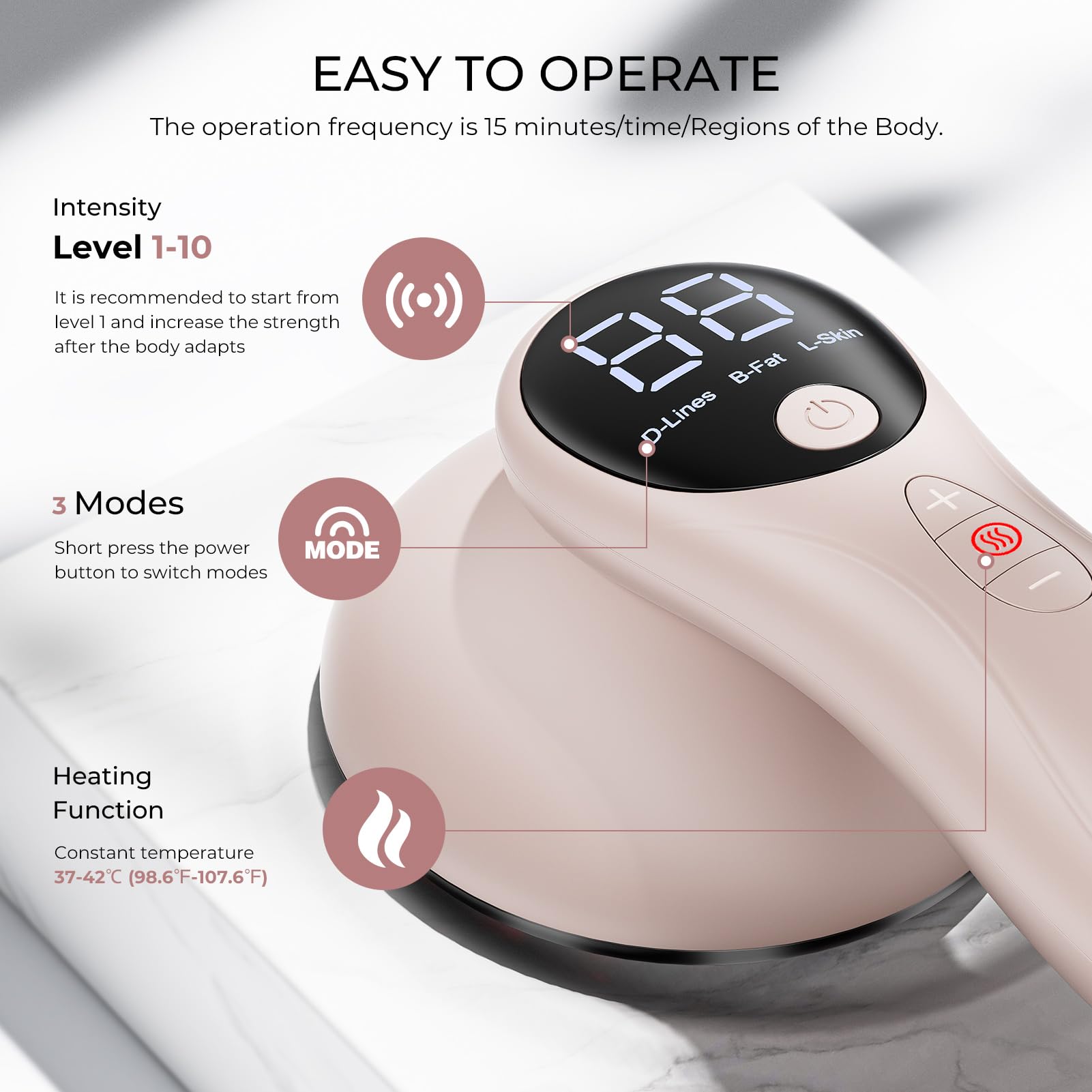 Depsoul Cellulite Massager for Women Handheld Body Massager - Cordless Massager for Belly, Arm, Waist, Leg, Butt, Back, White-4g9722