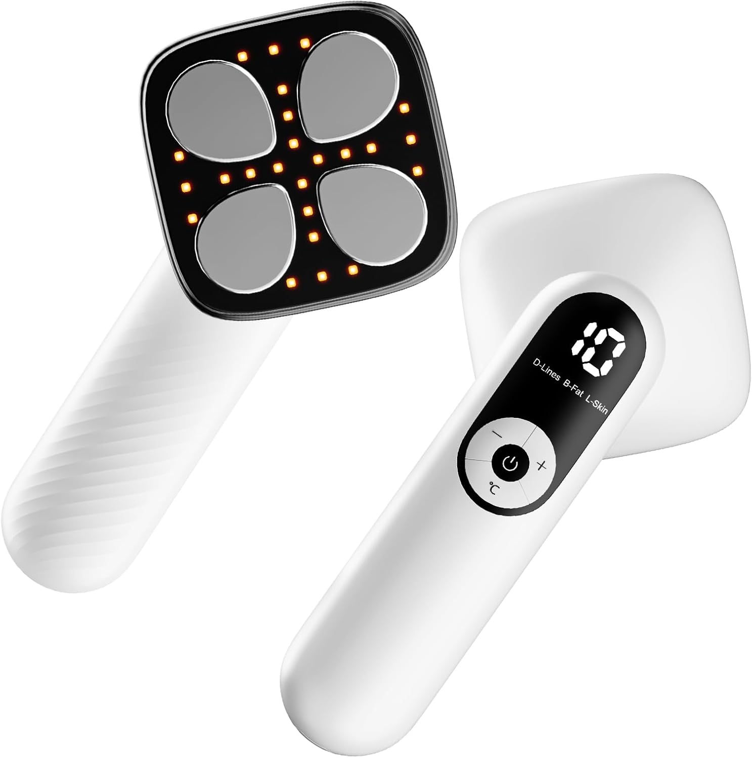 Depsoul Cellulite Massager for Women Handheld Body Massager - Cordless Massager for Belly, Arm, Waist, Leg, Butt, Back, White-4g9722