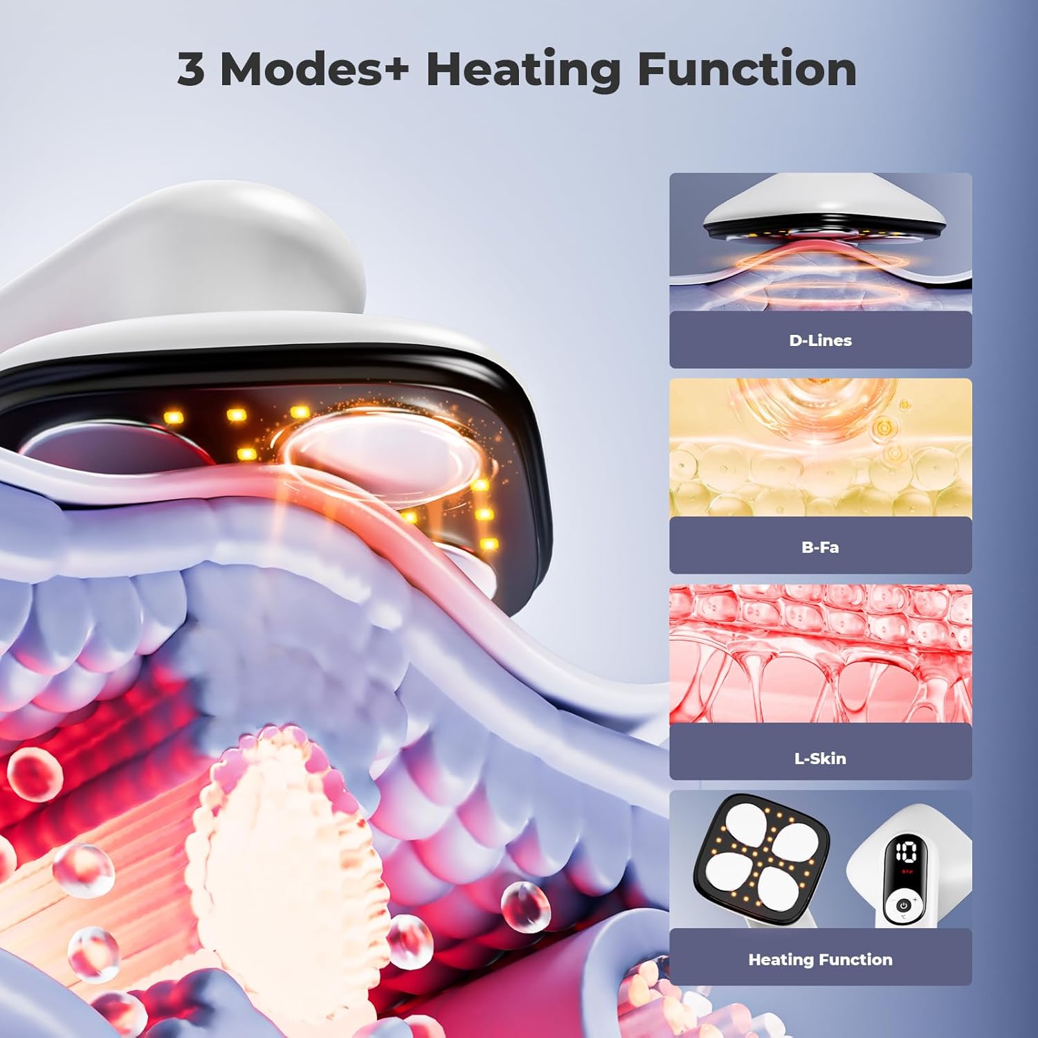 Depsoul Cellulite Massager for Women Handheld Body Massager - Cordless Massager for Belly, Arm, Waist, Leg, Butt, Back, White-4g9722