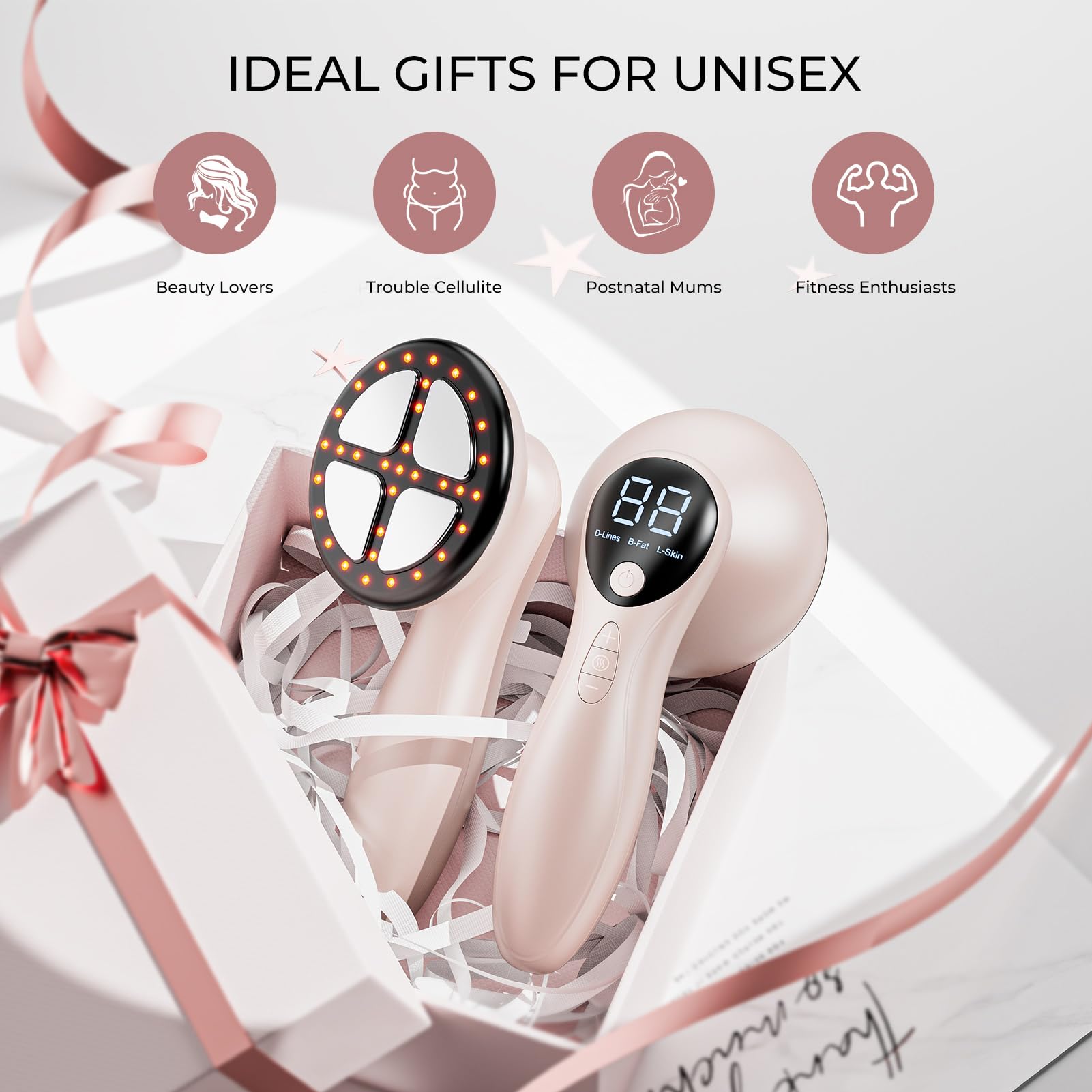 Depsoul Cellulite Massager for Women Handheld Body Massager - Cordless Massager for Belly, Arm, Waist, Leg, Butt, Back, White-4g9722