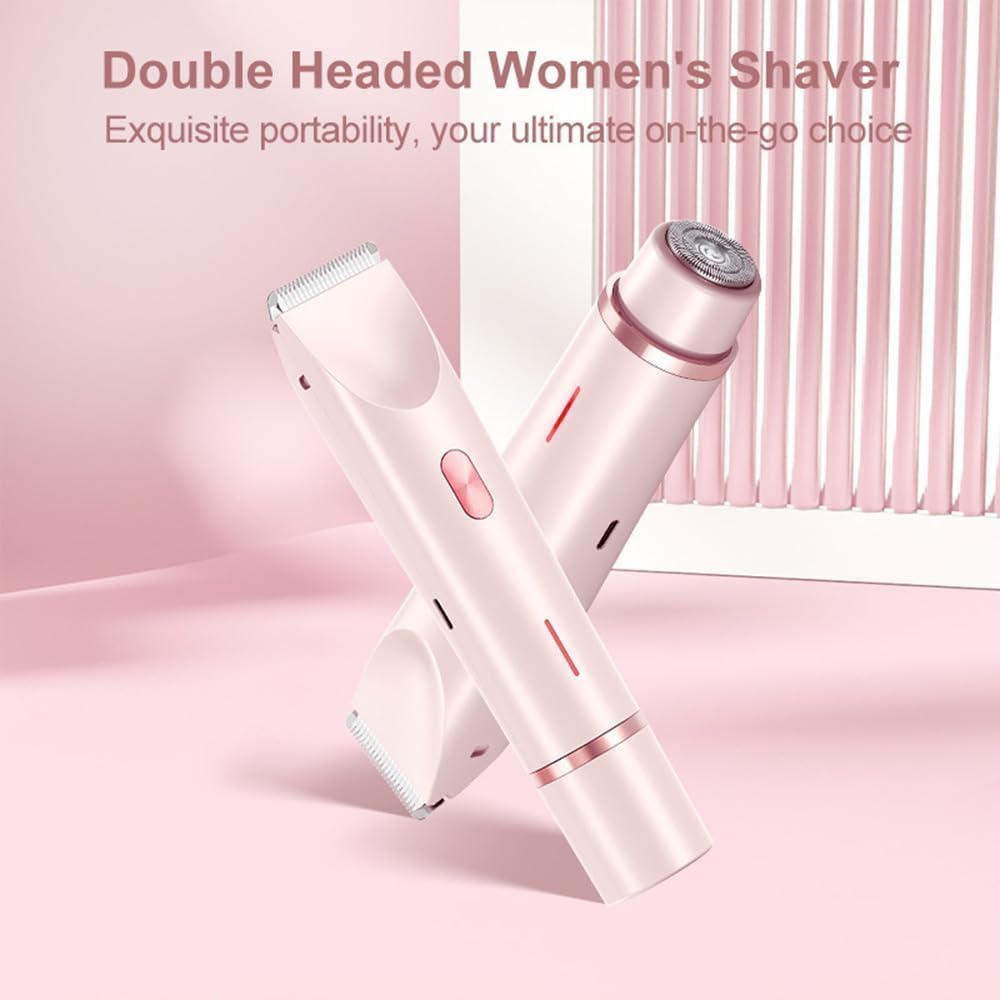 Dermawave Trimmer 2.0, Dermawave Electric Shaver, Gloaura Razor,Reshline Shaver,Smoovi 2.0 BikiniShaver,Omnicove Ladyshaver,Lazzda Bikini Trimmer,2 in 1 Women Electric Dualhead Bikini Trimmer (Pink)