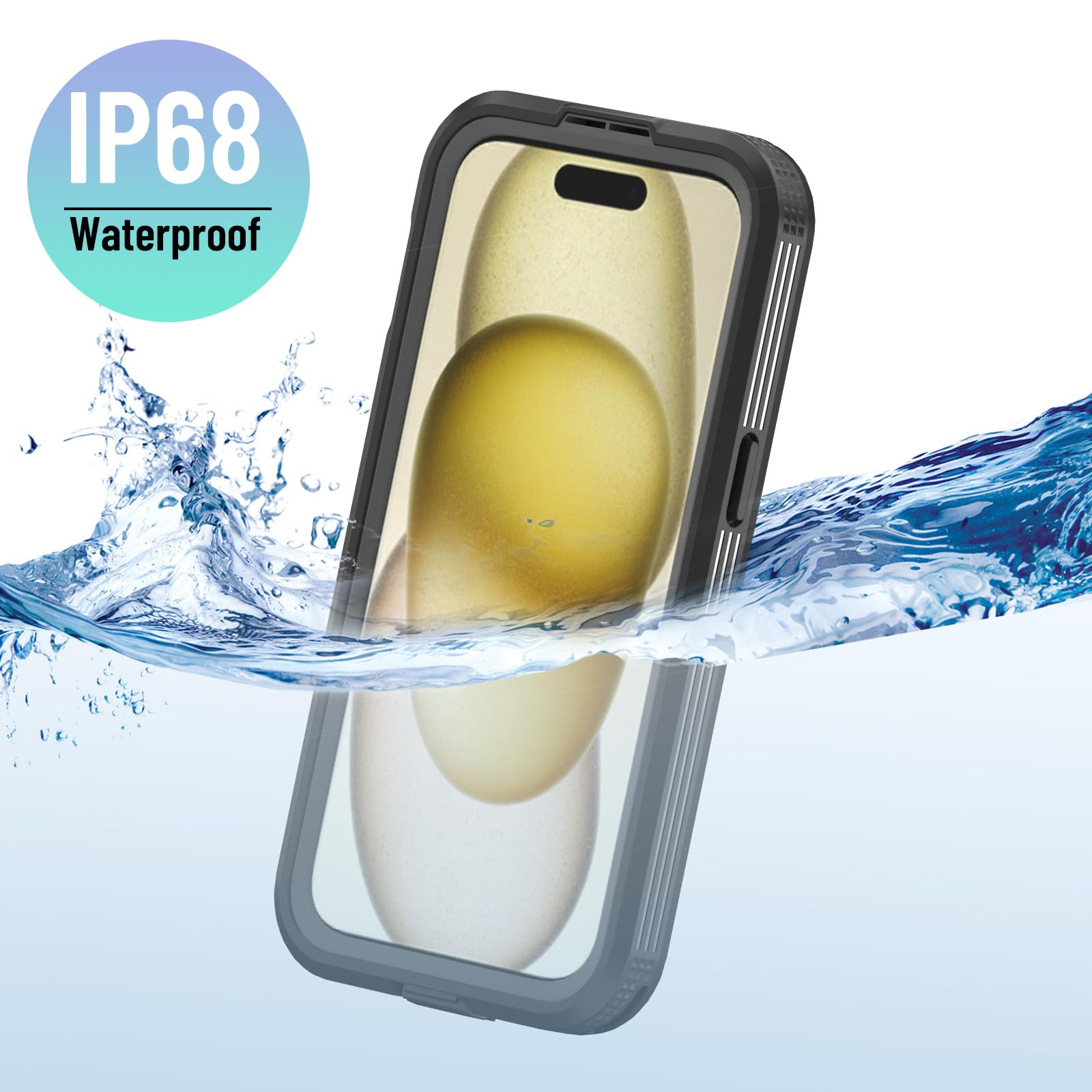 Designed for iPhone 15 Pro Max Metal Waterproof Case with Built-in Screen Protector, Metal Tough Cover Shockproof Dustproof Sturdy Durable Protective Case for iPhone 15 Pro Max