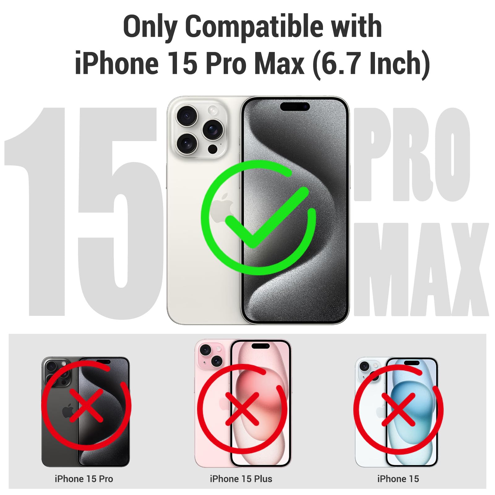 Designed for iPhone 15 Pro Max Metal Waterproof Case with Built-in Screen Protector, Metal Tough Cover Shockproof Dustproof Sturdy Durable Protective Case for iPhone 15 Pro Max